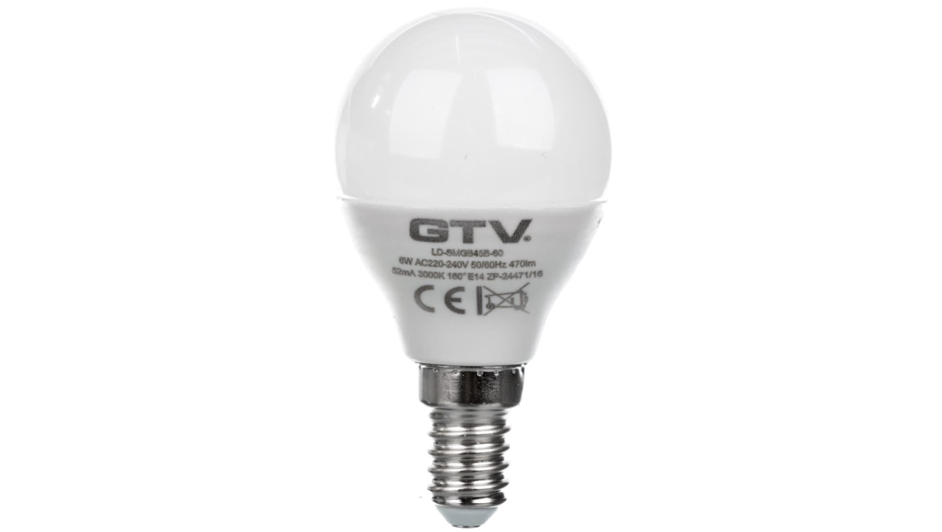 

Żarówka LED SMD 2835 ciepły biały E14 6W 220-240V AC 160 stopni 470lm LD-SMGB45B-60