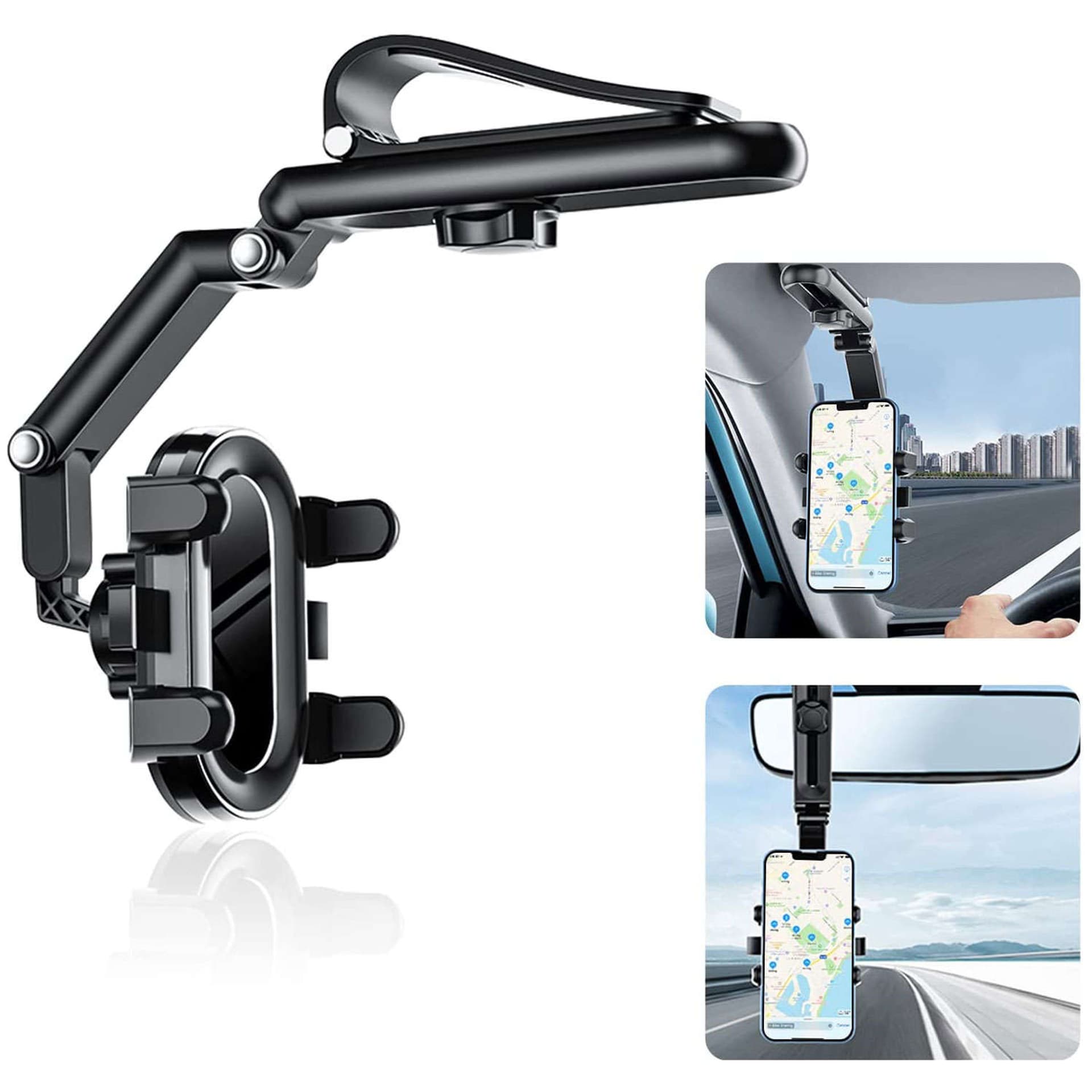 

Uchwyt samochodowy Alogy Car Holder do auta na telefon na osłonę słoneczną/ wsteczne lusterko Czarny