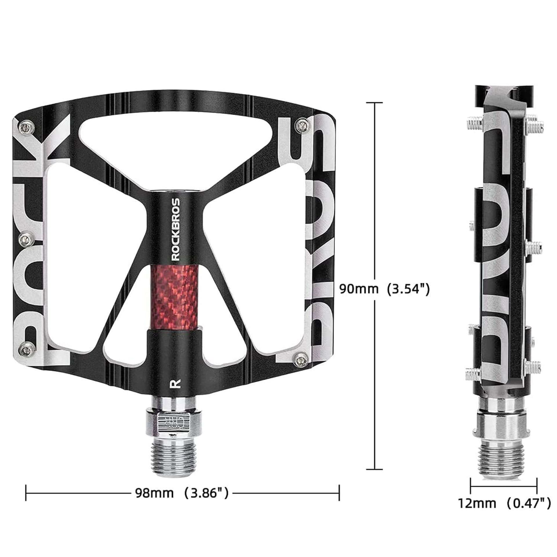 

Pedały rowerowe RockBros K307T platformowe aluminiowe z 5 metalowymi pinami 2szt Czarne