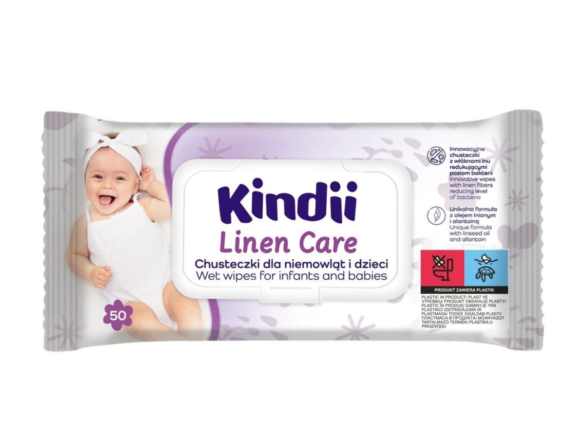 

KINDII Chusteczki dla niemowląt i dzieci Linen Care 1op.-50szt
