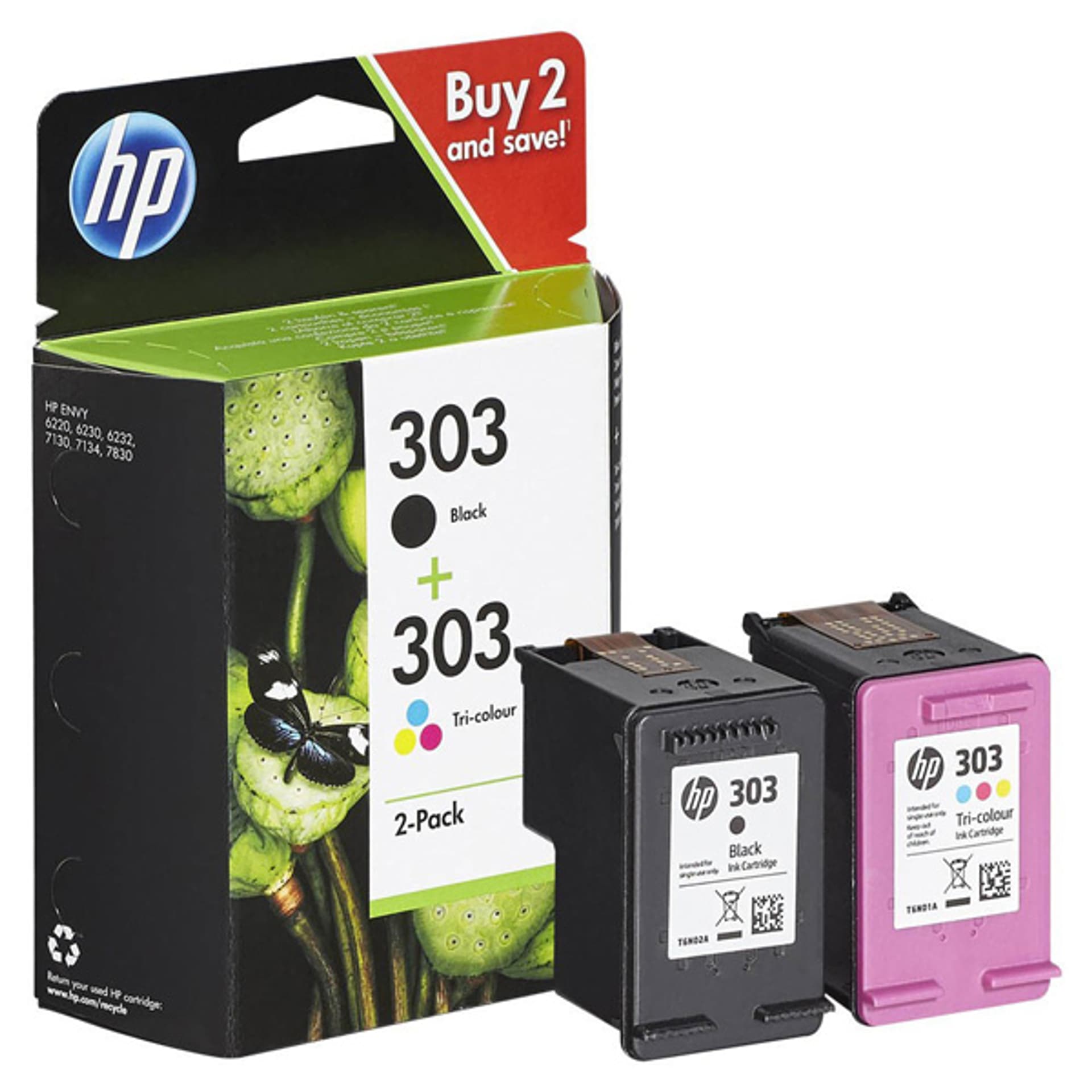 

HP oryginalny zestaw tuszy 3YM92AE, HP 303, CMYK, 165CMY-200Ks, HP HP ENVY Photo 6200 All-in-One Printer series