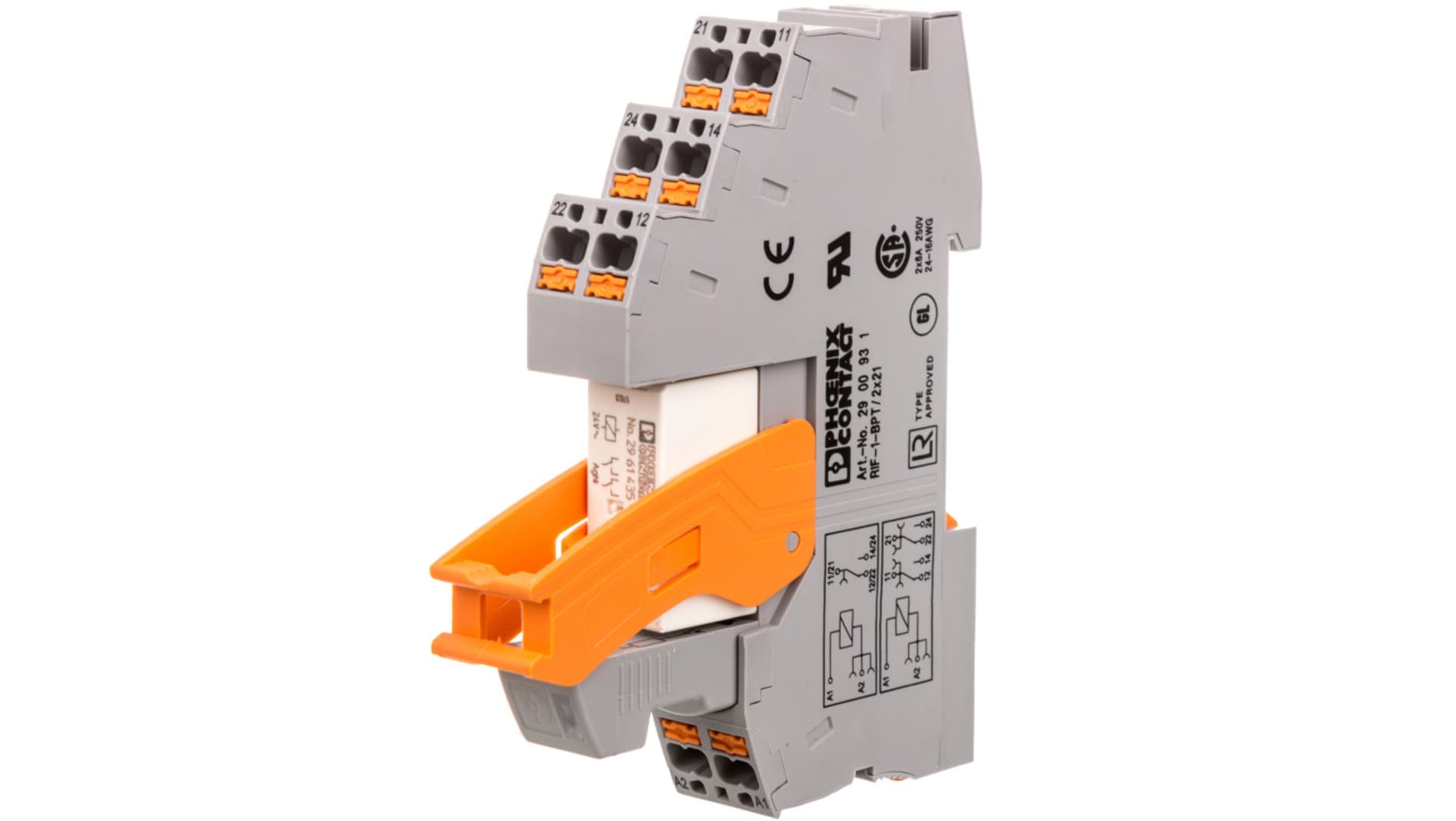 

Przekaźnik interfejsowy z zaciskami push-in 2P 8A 24V AC RIF-1-RPT-LV-24AC/2X21 2903333