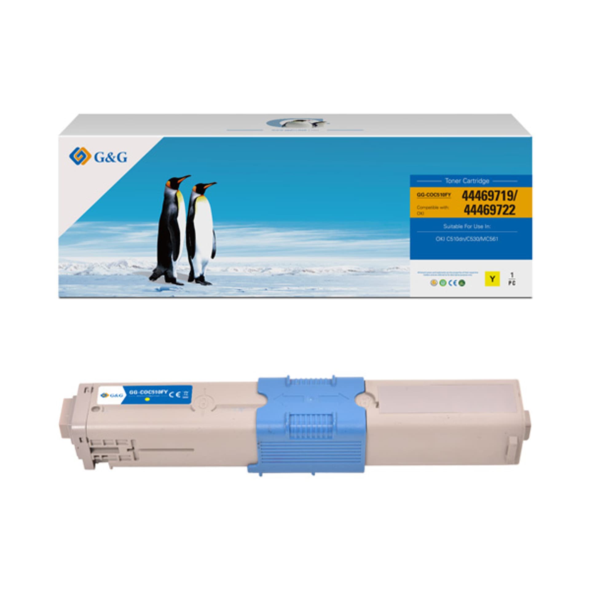 

G&G kompatybilny toner z 44469722, yellow, 5000s, NT-COC510FY, dla OKI C510, 530, N
