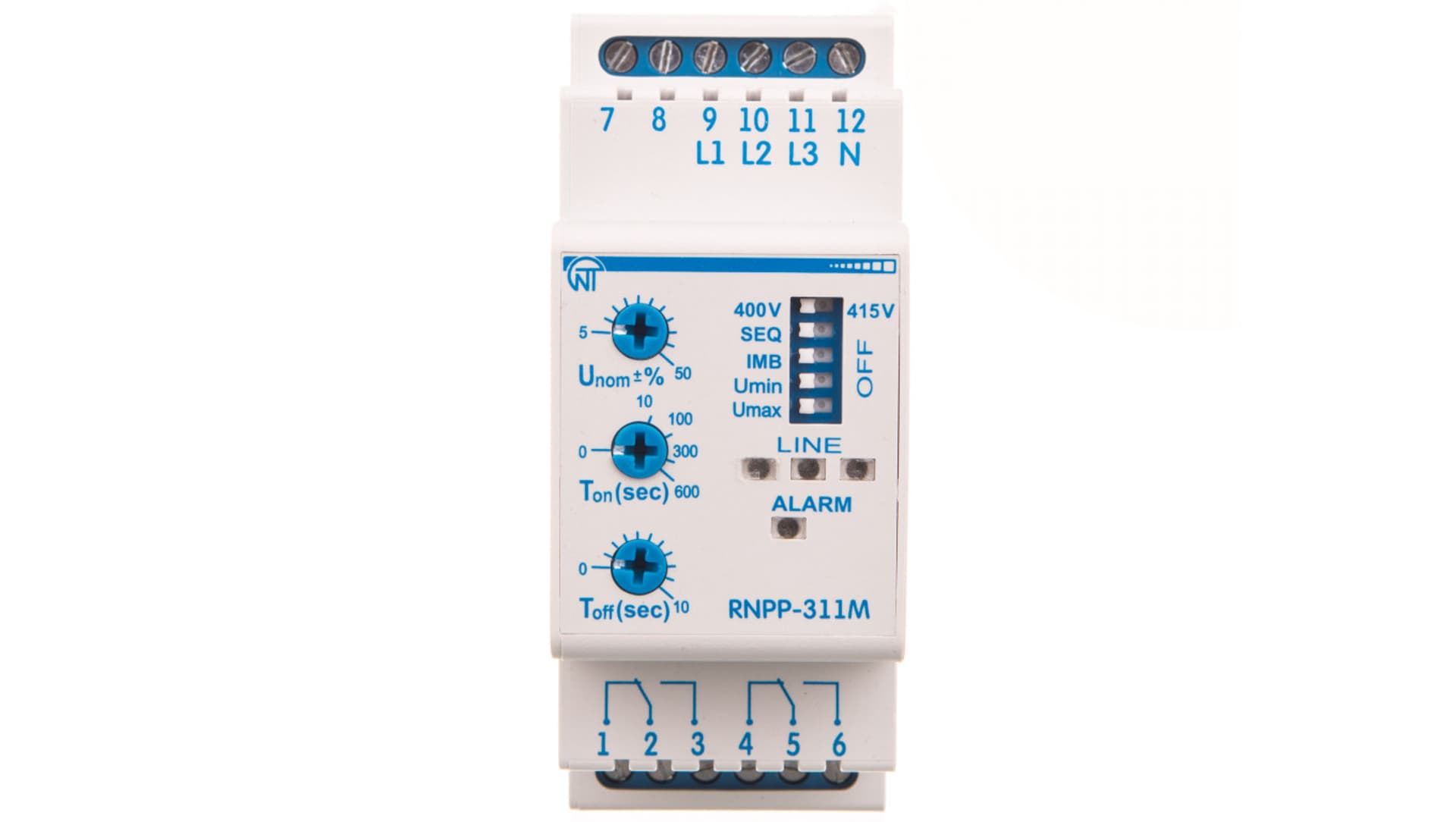

Czujnik kolejności zaniku i asymetrii faz 400V AC 0-600s RNPP-311M