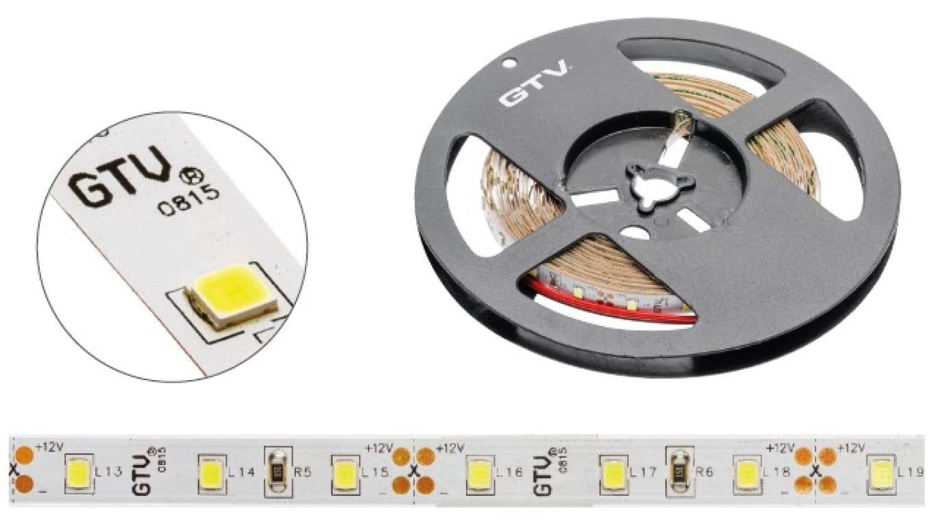 

Taśma Flash 2835, 300 LED zimny biały, 30W, bez żelu 8mm, Rolka 5m, 12V