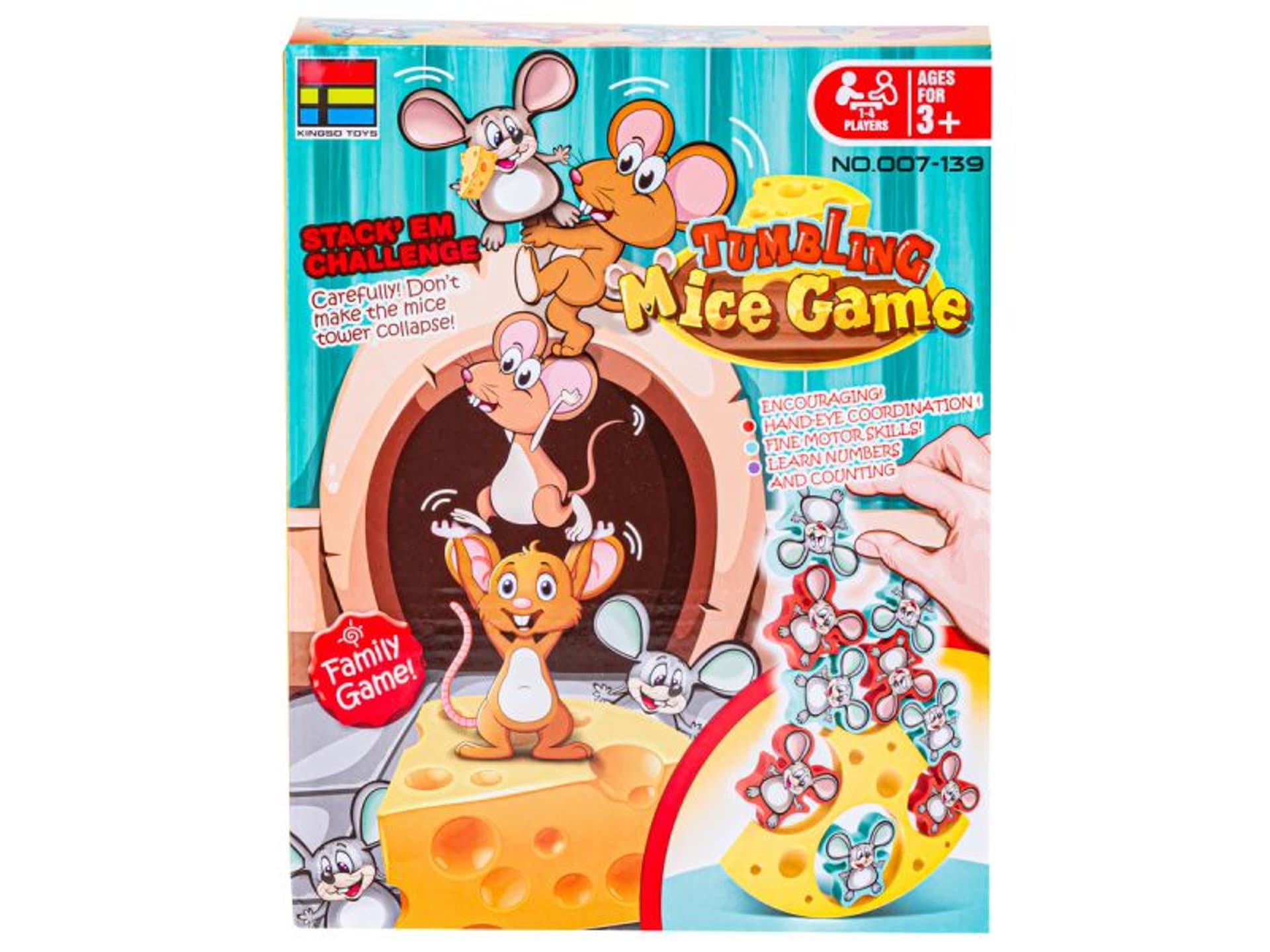 

Zręcznościowa Gra BALANSUJĄCE MYSZKI Tumbling Mice Game, Serowa Wieża, Klocki, Układanka