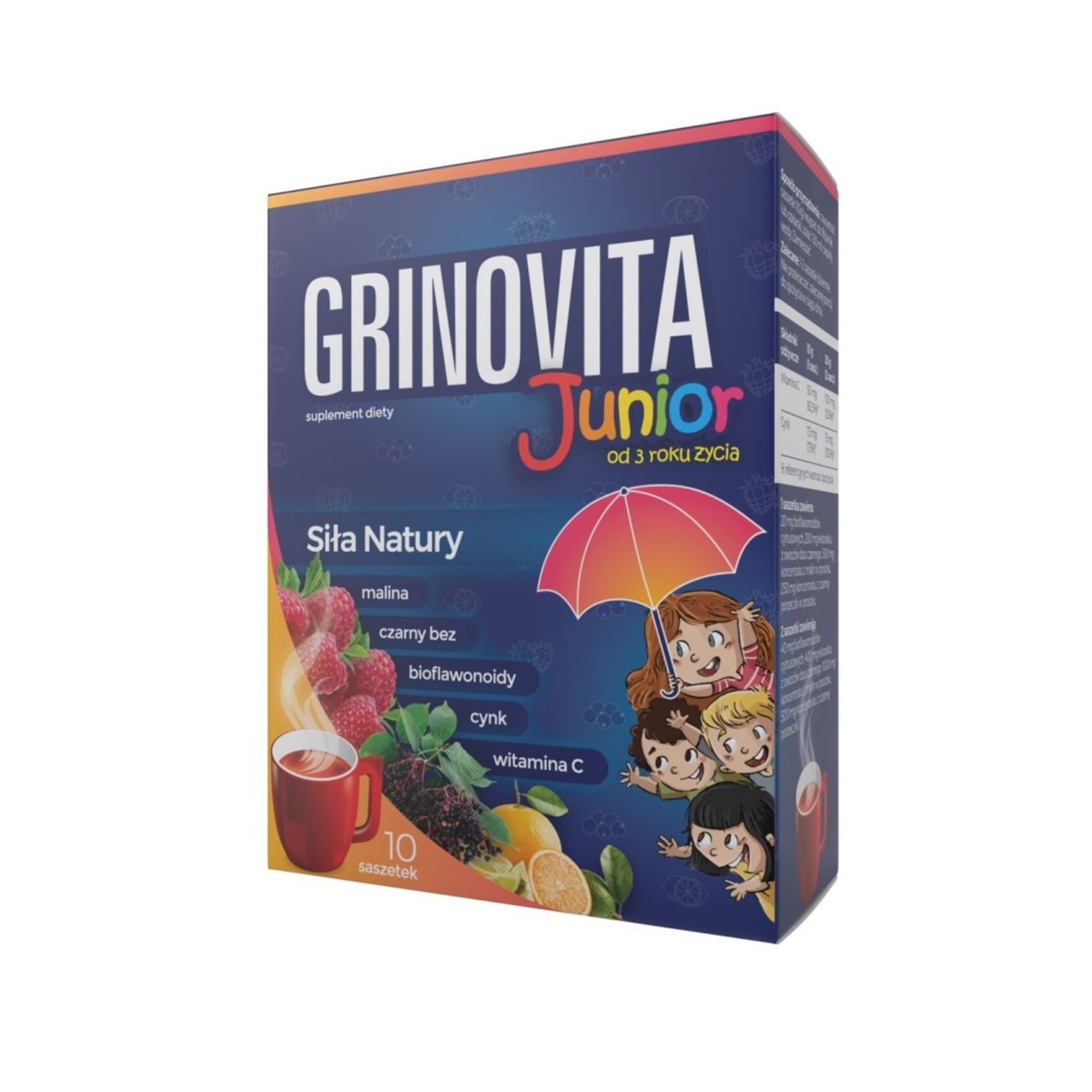 

Grinovita Junior Suplement diety dla dzieci - herbatka 1opakowanie -10 saszetek