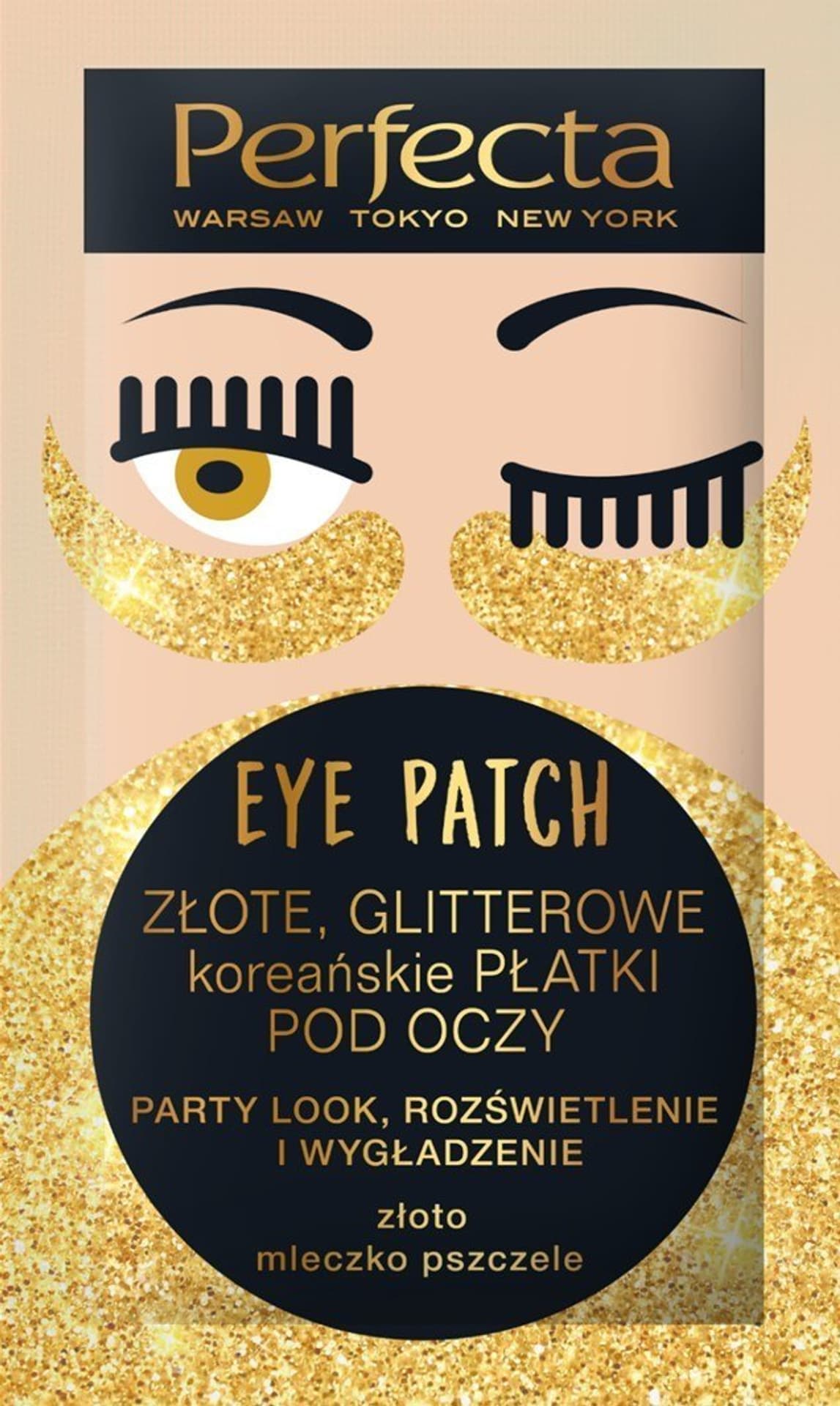 

Perfecta Eye Patch Złote Glitterowe Koreańskie Płatki pod oczy 1op.-2szt