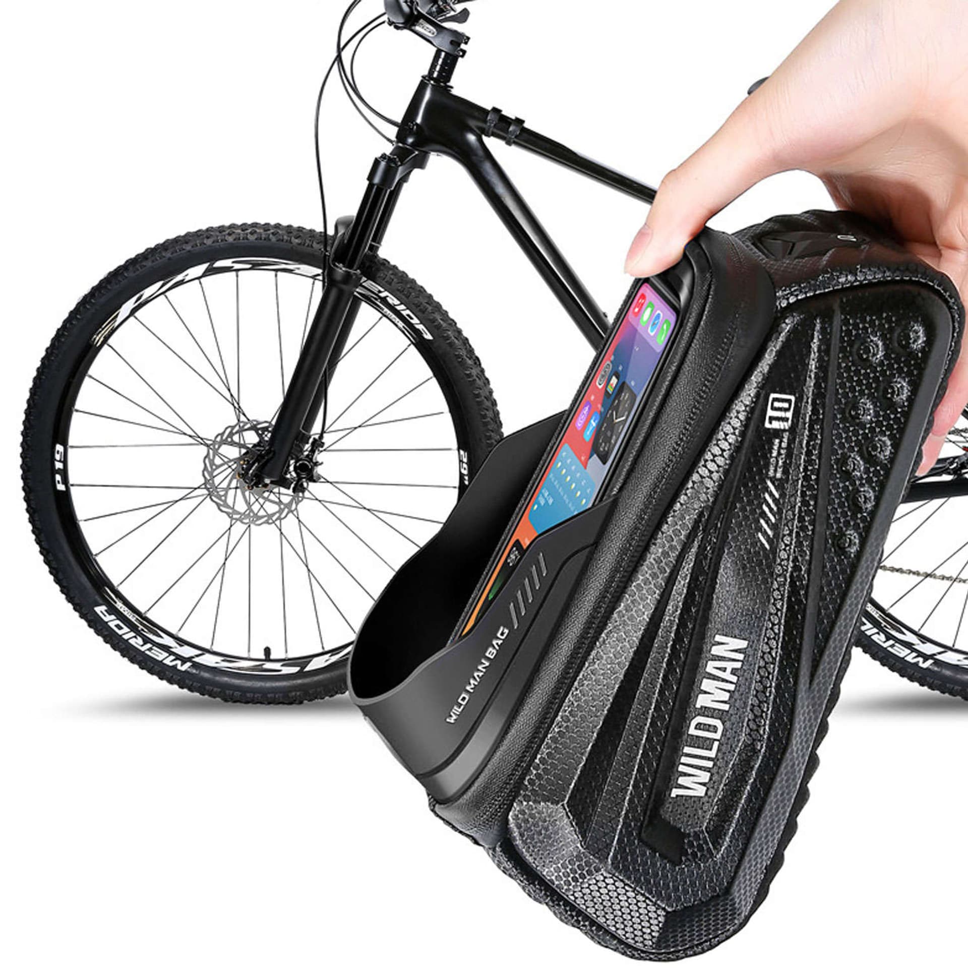 

Sakwa rowerowa Wildman Front Frame Bicycle Bag ES10X uchwyt na ramę kierownicę na telefon 1,2l Czarna