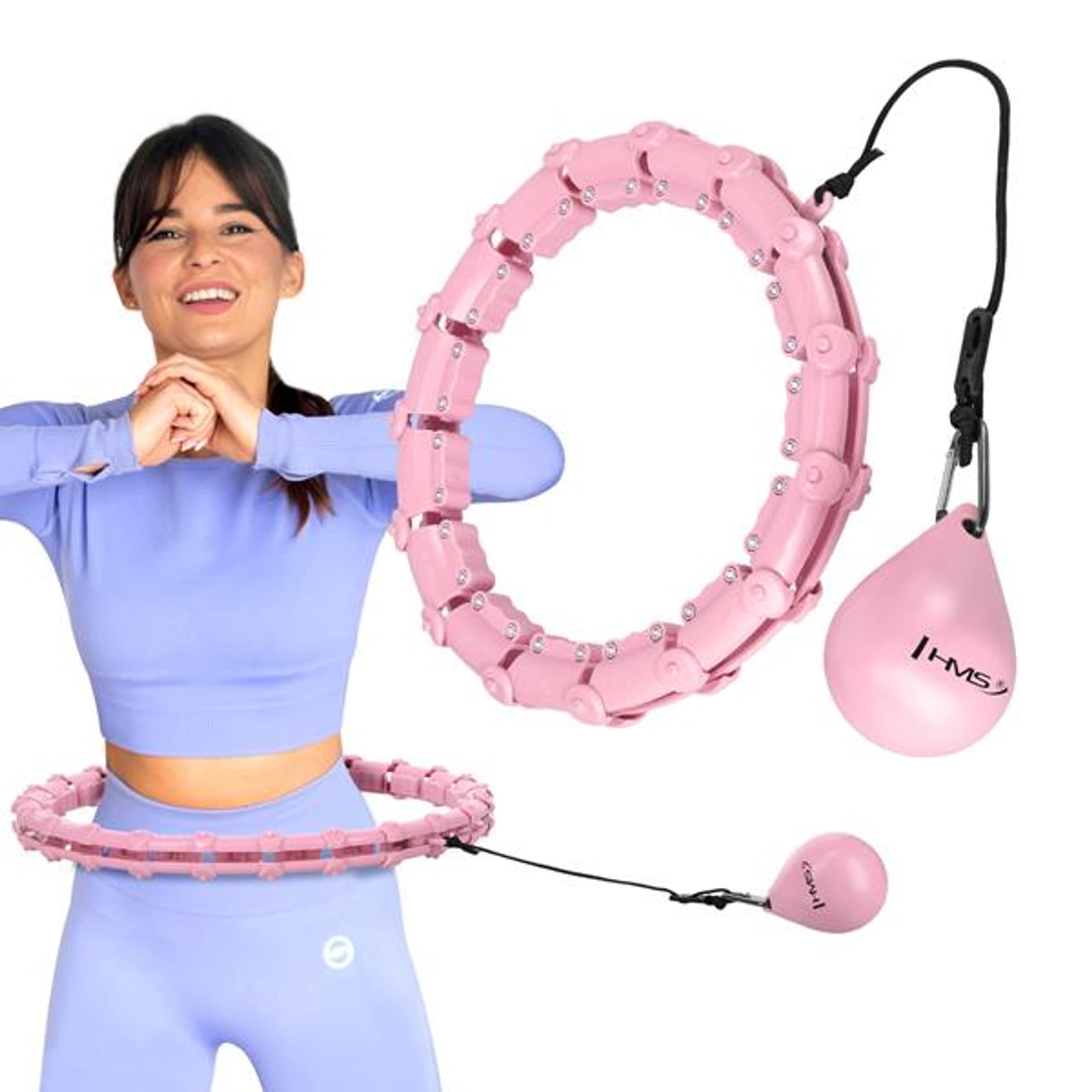 

HHW02 HULA HOP LIGHT PINK Z WYPUSTKAMI I OBCIĄŻNIKIEM HMS