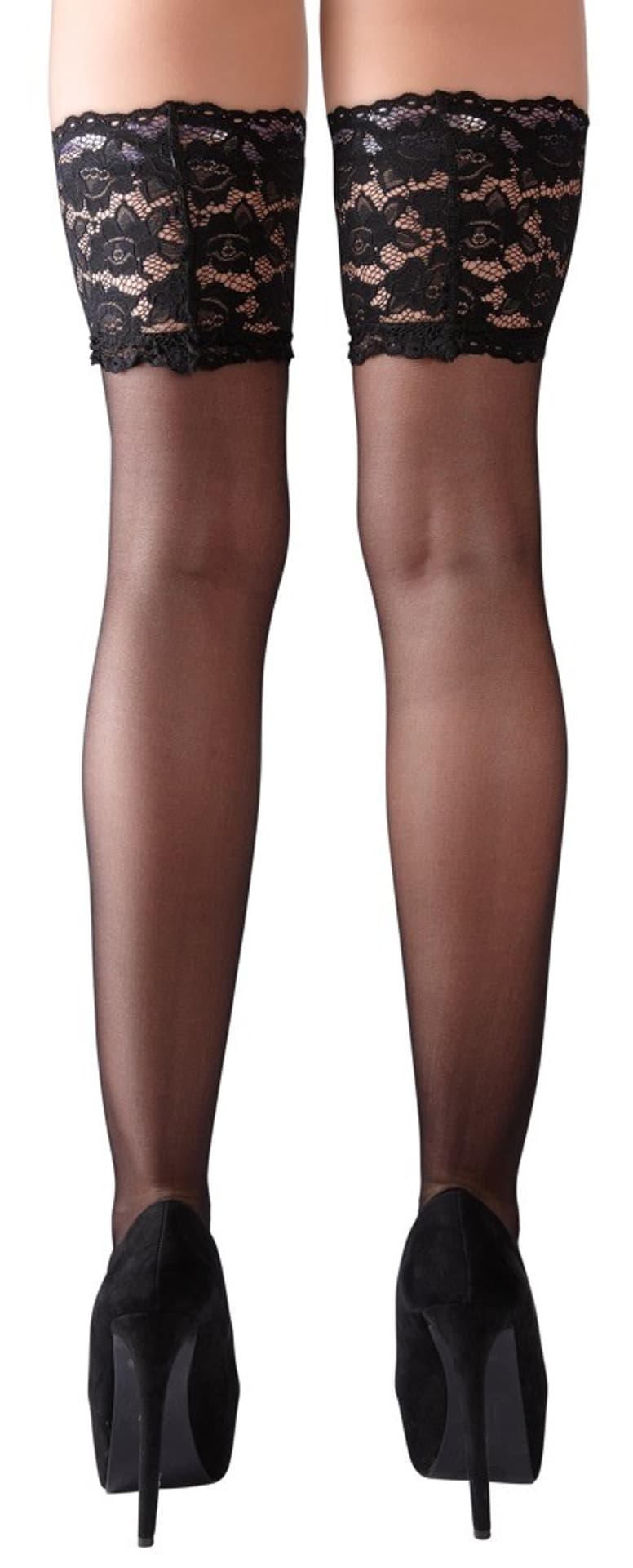 

Pończochy samonośne z szeroką koronką Pia XS Cottelli Legwear