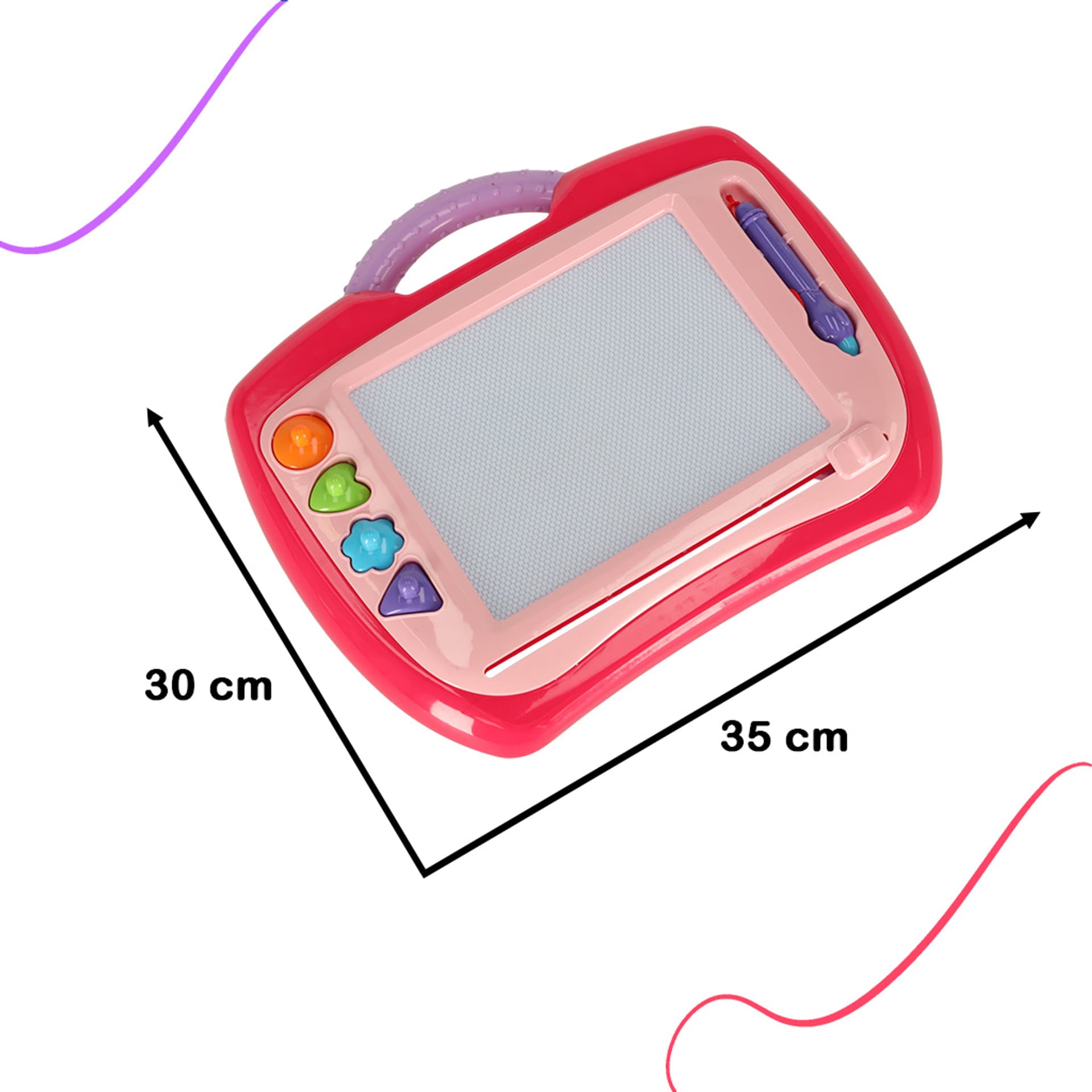

Tablica magnetyczna tablet do rysowania znikopis stempelki różowy XL