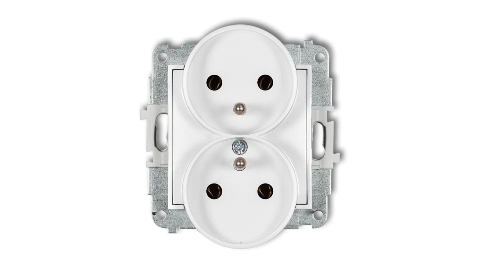 

MINI Mechanizm gniazda podwójnego do ramki z uziemieniem 2x(2P+Z) (bez przesłon torów prądowych) biały mat 25MGPR-2z, Bez przesłon torów prądowych) biały mat 25mgpr-2