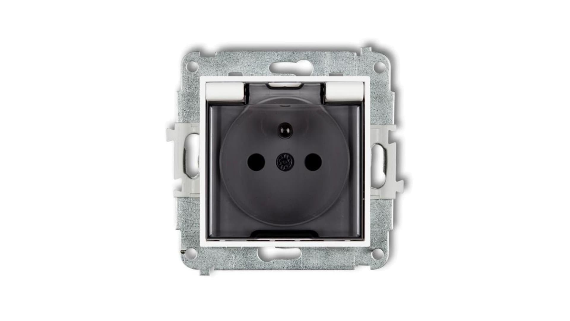 

MINI Mechanizm gniazda bryzgoszczelnego z uziemieniem 2P+Z (klapka dymna, przesłony torów prądowych) biały mat 25MGPB-1zdp, Klapka dymna/przesłony torów prądowych) biały mat 25mgpb-1zd