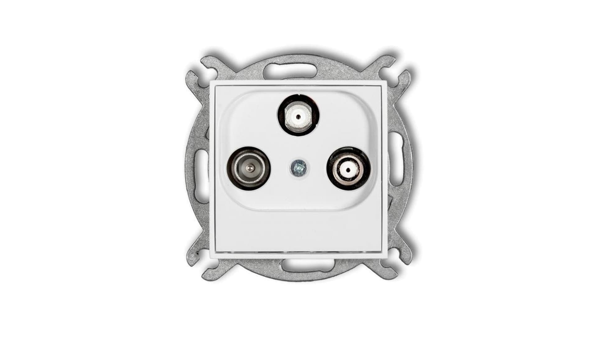 

MINI Mechanizm gniazda abonenckiego 2 wyjścia SAT + TV biały mat 25MGSN