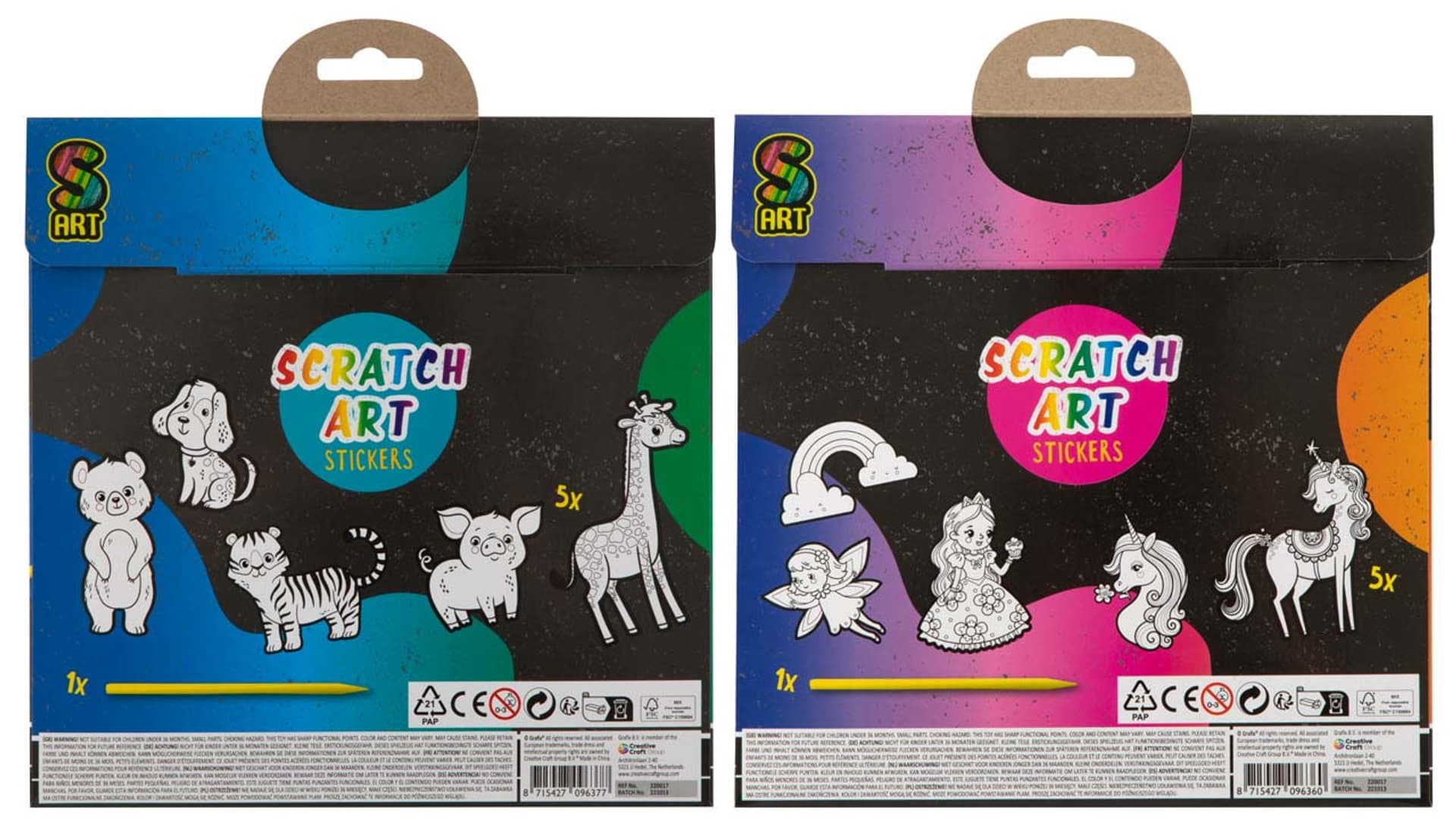 

Zdrapywanki 5 szt. + rysik (2 wzory)