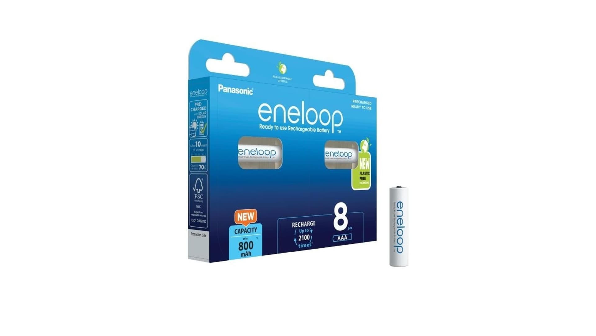 

Panasonic Baterie akumulatorowe ENELOOP BK-4MCDE/8BE AAA, 800 mAh, 8 szt.