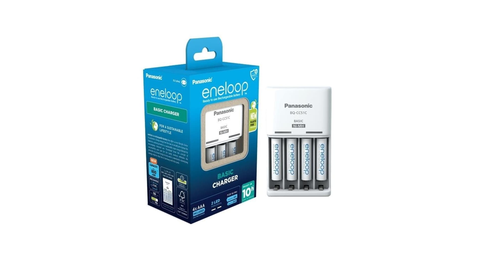 

Panasonic Ładowarka do akumulatorów ENELOOP K-KJ51MCD04E AA/AAA, 10 godz.