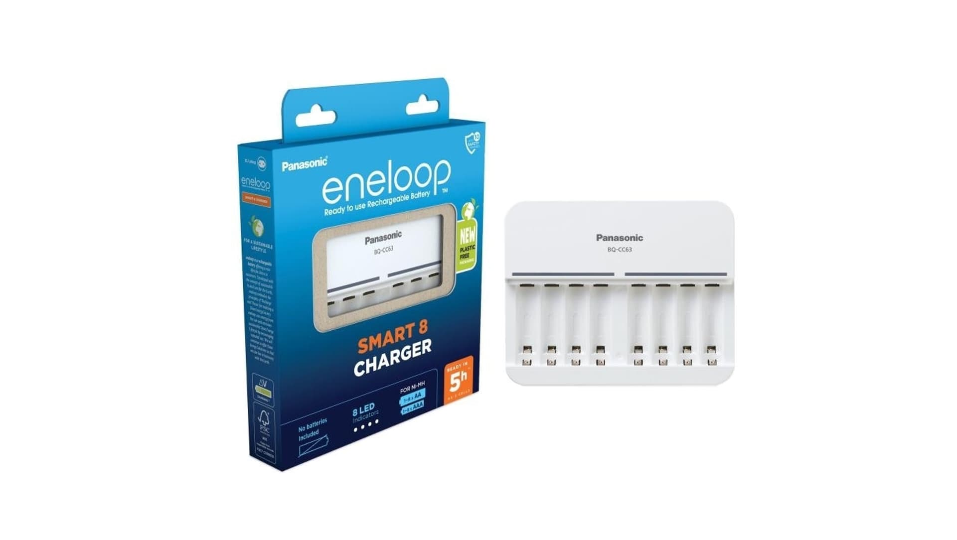 

Panasonic Ładowarka do akumulatorów ENELOOP BQ-CC63E AA/AAA, 5 godz.