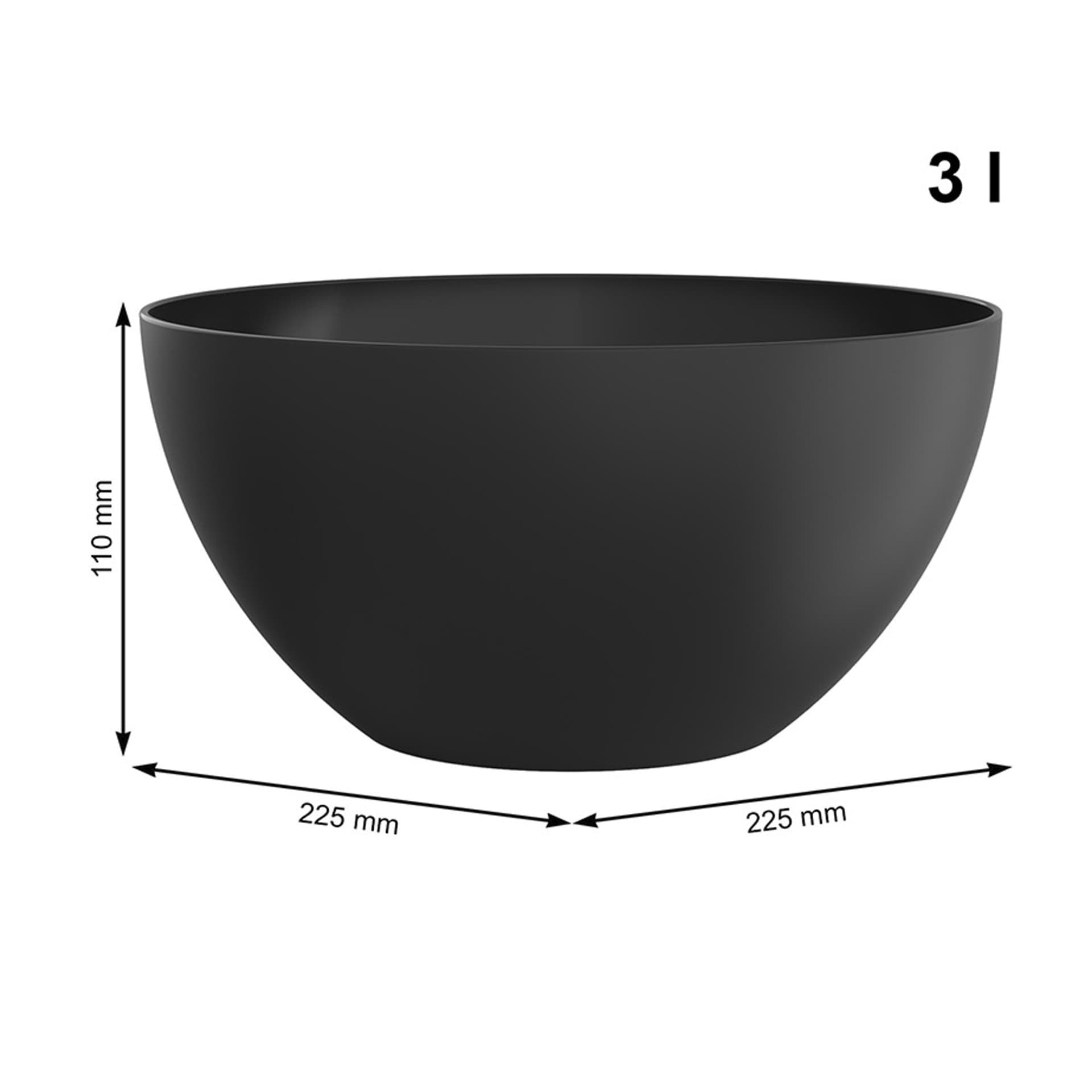 

Miska 23 cm 3 l CARUBA czarna
