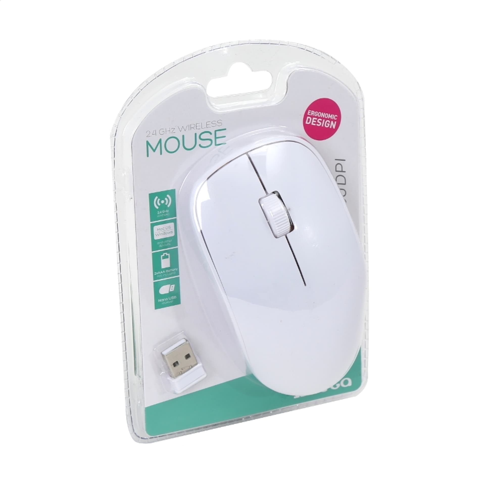 

OMEGA MOUSE MYSZ BEZPRZEWODOWA WIRELESS 2 4 GHz 1200DPI WHITE [42864] TE