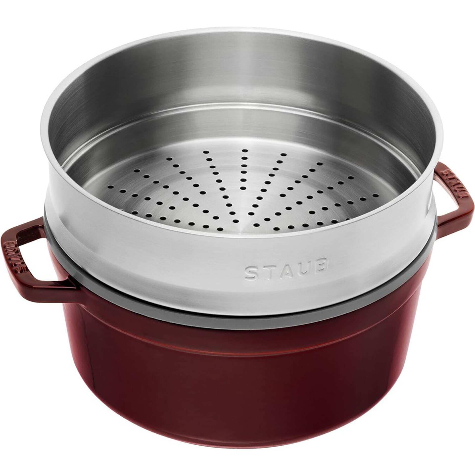 

Garnek żeliwny okrągły z wkładem STAUB 40510-600-0 - 5,25 ltr grenadynowy