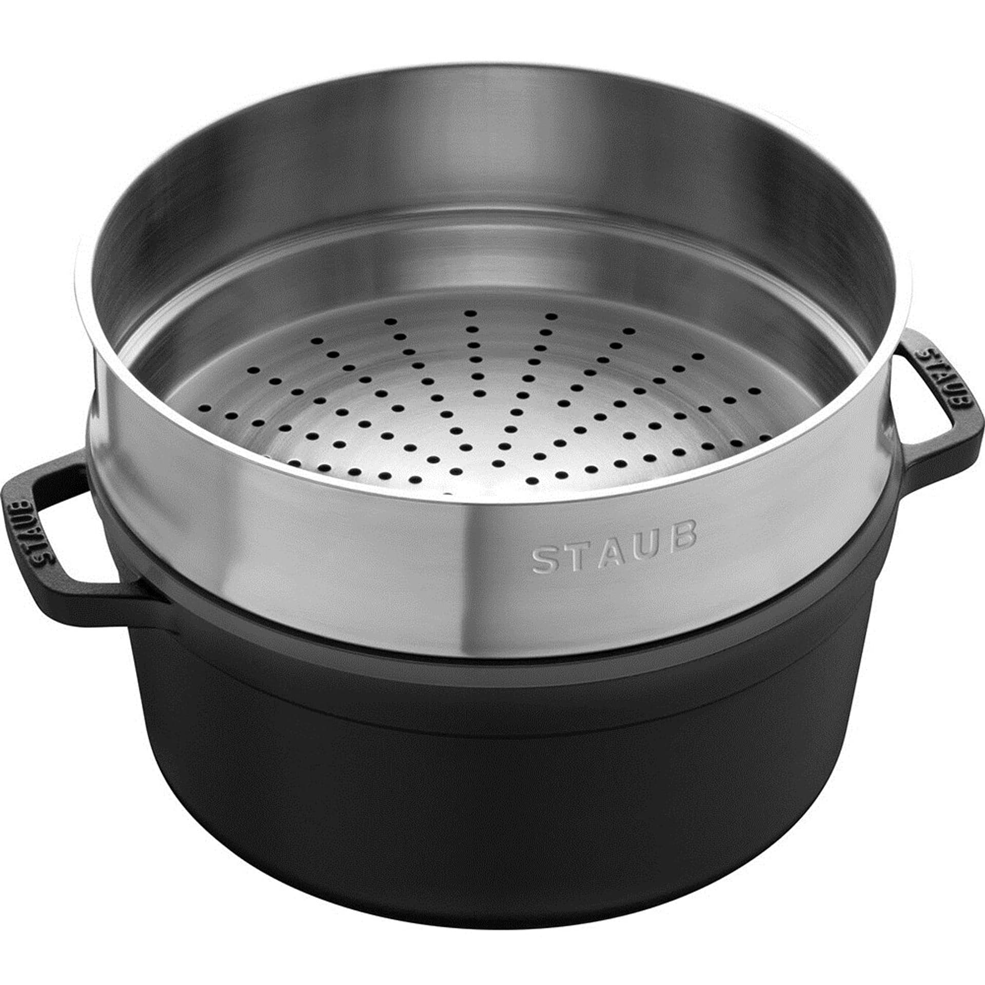 

Garnek żeliwny okrągły z wkładem STAUB 40510-606-0 - 5,25 ltr czarny