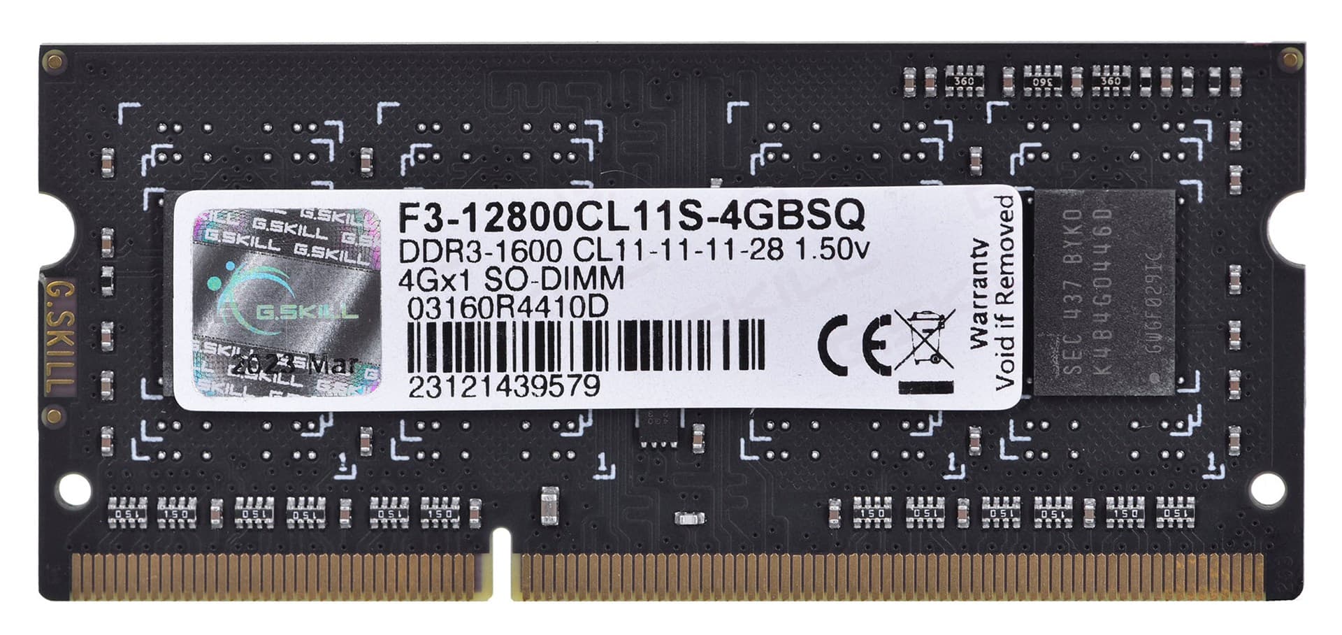 

G.SKILL SO-DIMM DDR3 4GB 1600MHZ 1,5V F3-12800CL11S-4GBSQ