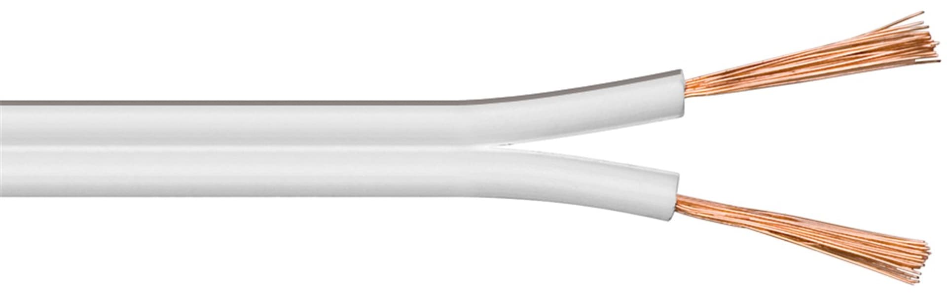 

Kabel głośnikowy Goobay 2x1,5mm CU miedź 50m biały