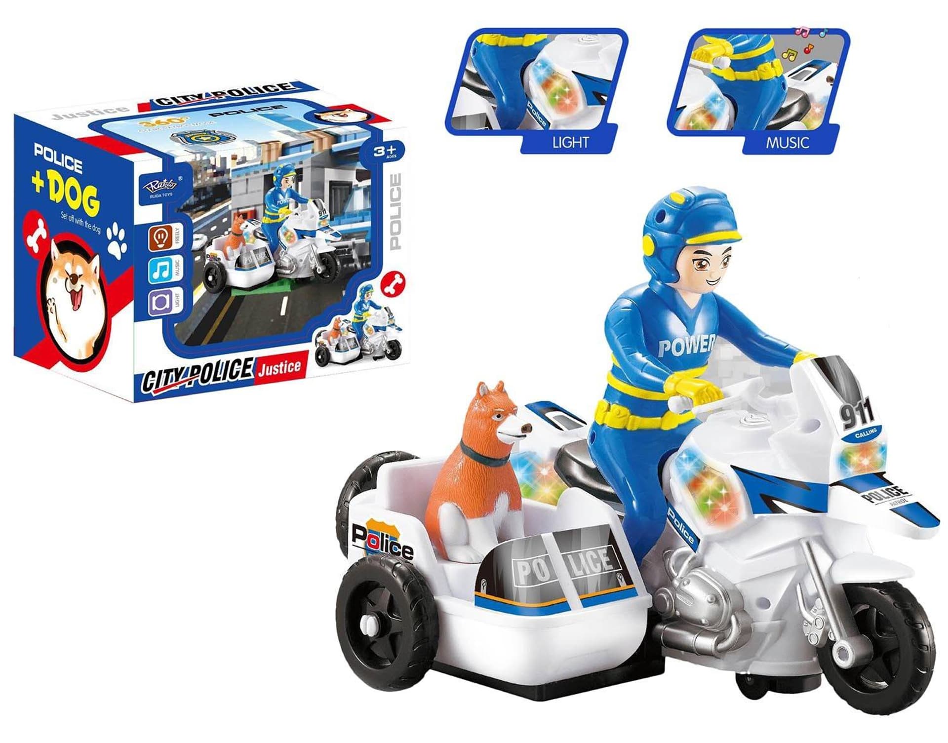 

MOTOCYKL POLICYJNY Z WÓZKIEM NA BATERIE