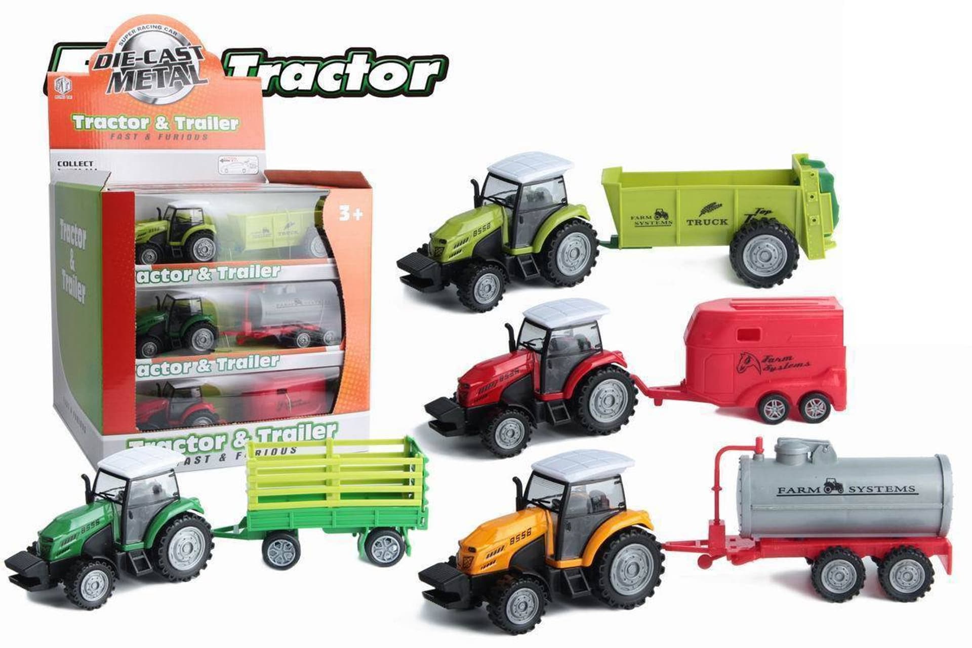 

TRAKTOR METALOWY Z PRZYCZEPĄ