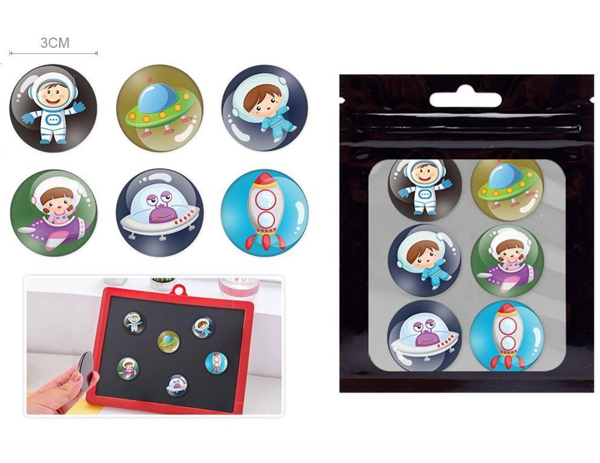 

MAGNESY KOSMONAUCI 3cm 6 SZTUK