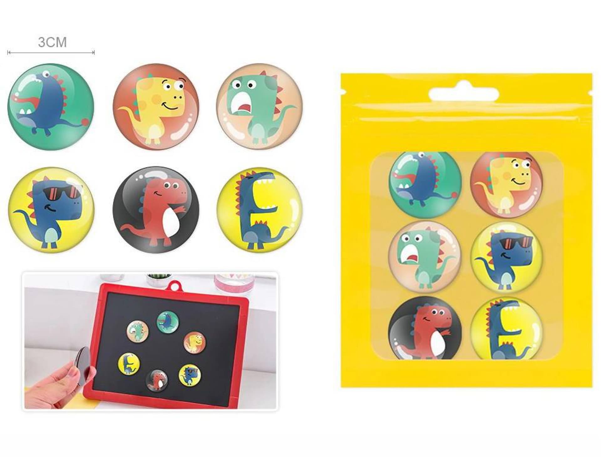 

MAGNESY DINOZAURY 3cm 6 SZTUK