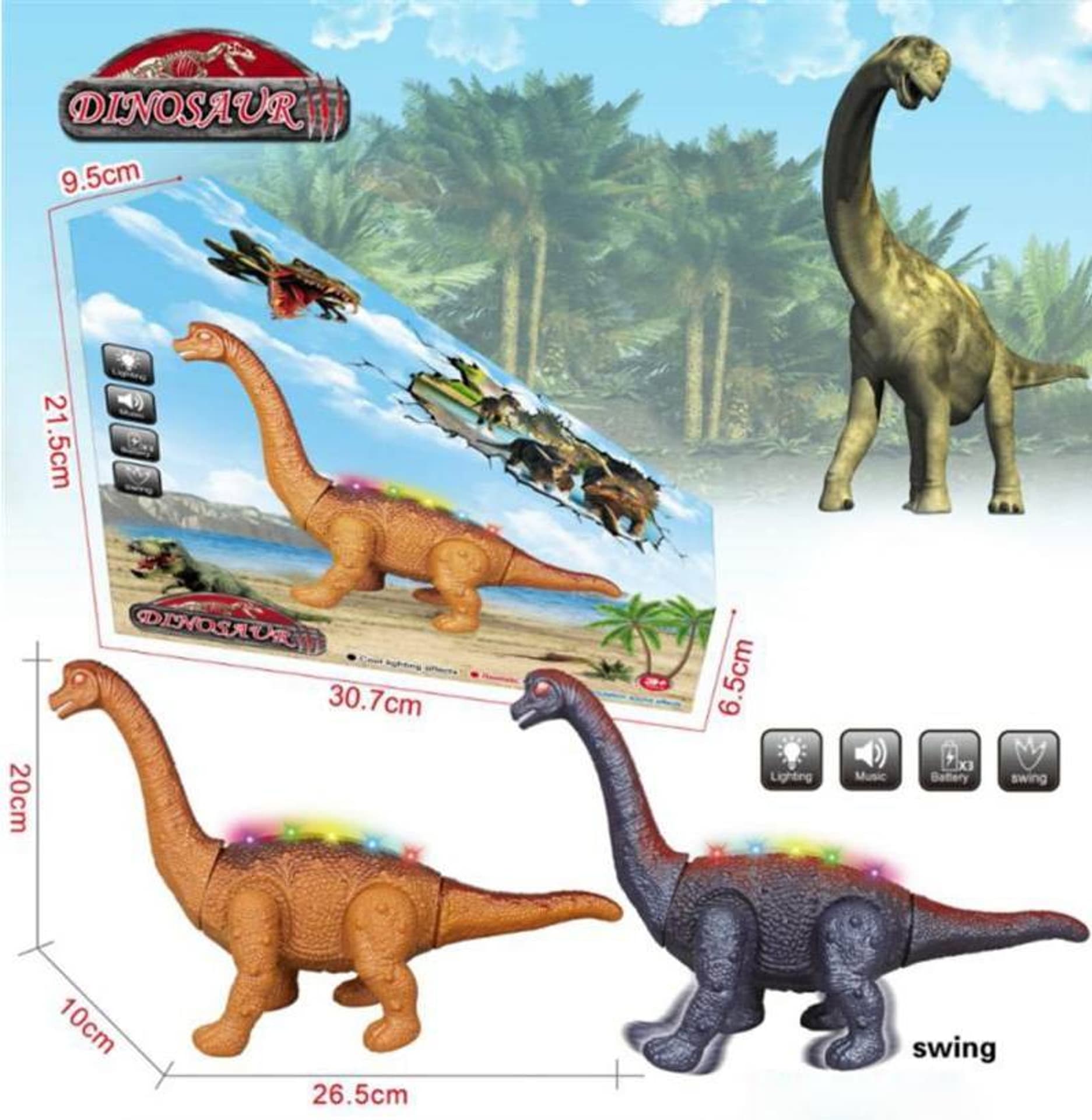 

DINOZAUR NA BATERIE ŚWIATŁO I DŹWIĘK