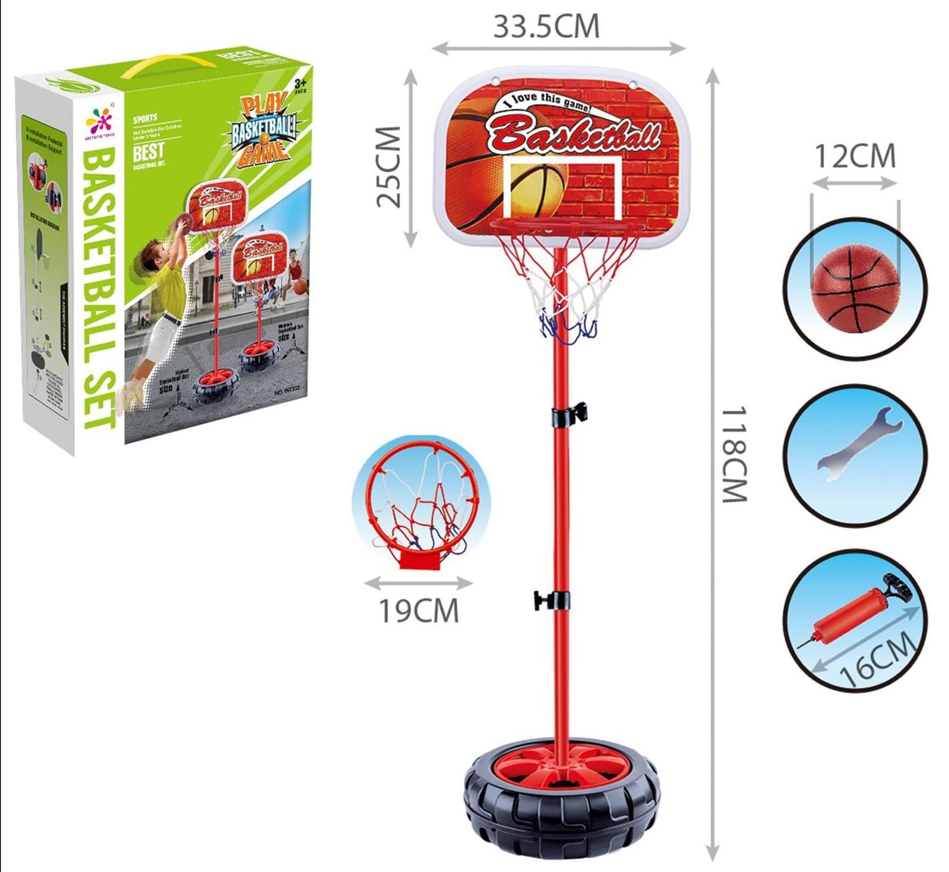 

TABLICA DO KOSZYKÓWKI STOJĄCA 118cm