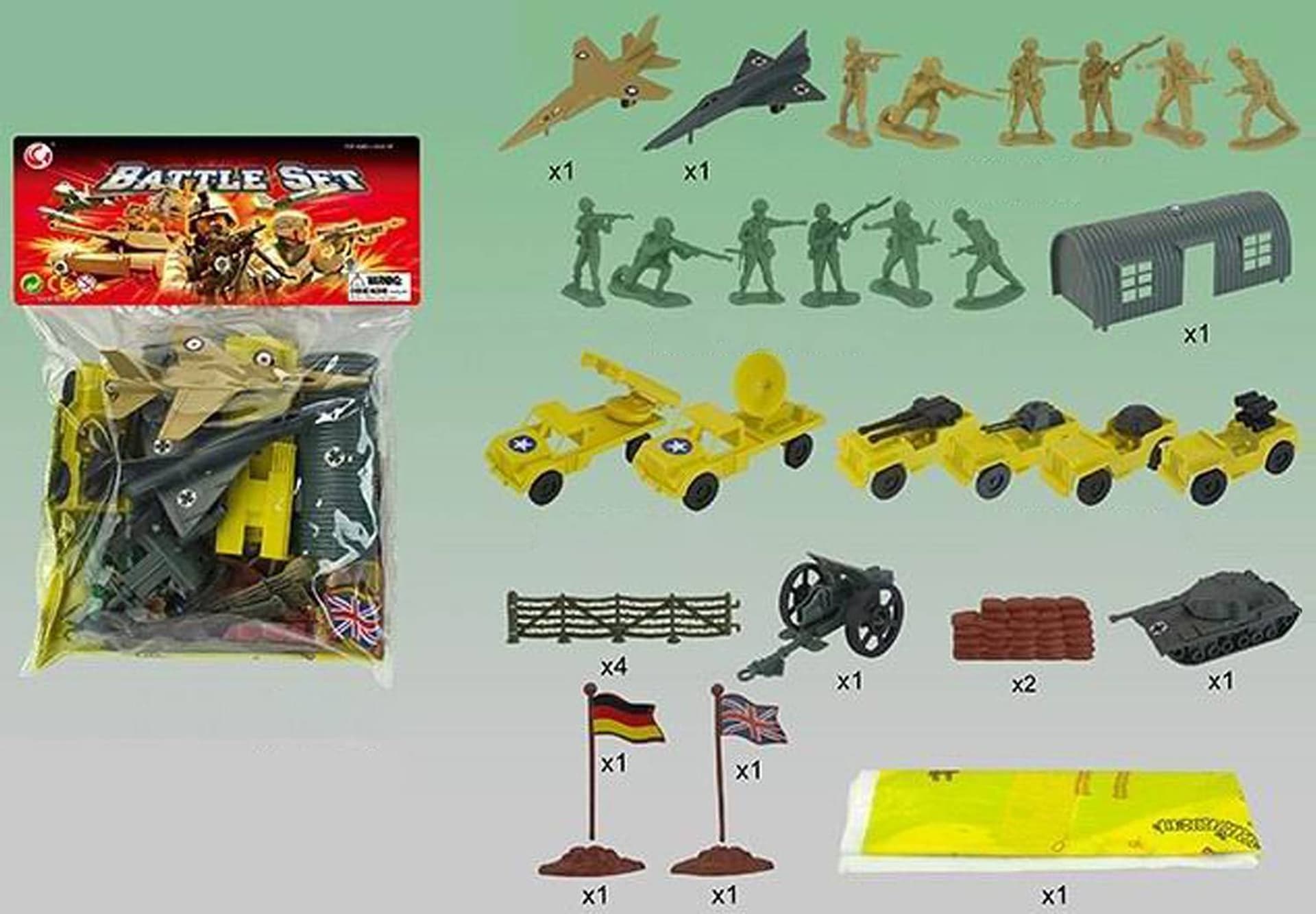 

ZESTAW WOJSKOWY ŻOŁNIERZYKI 34 ELEMENTY