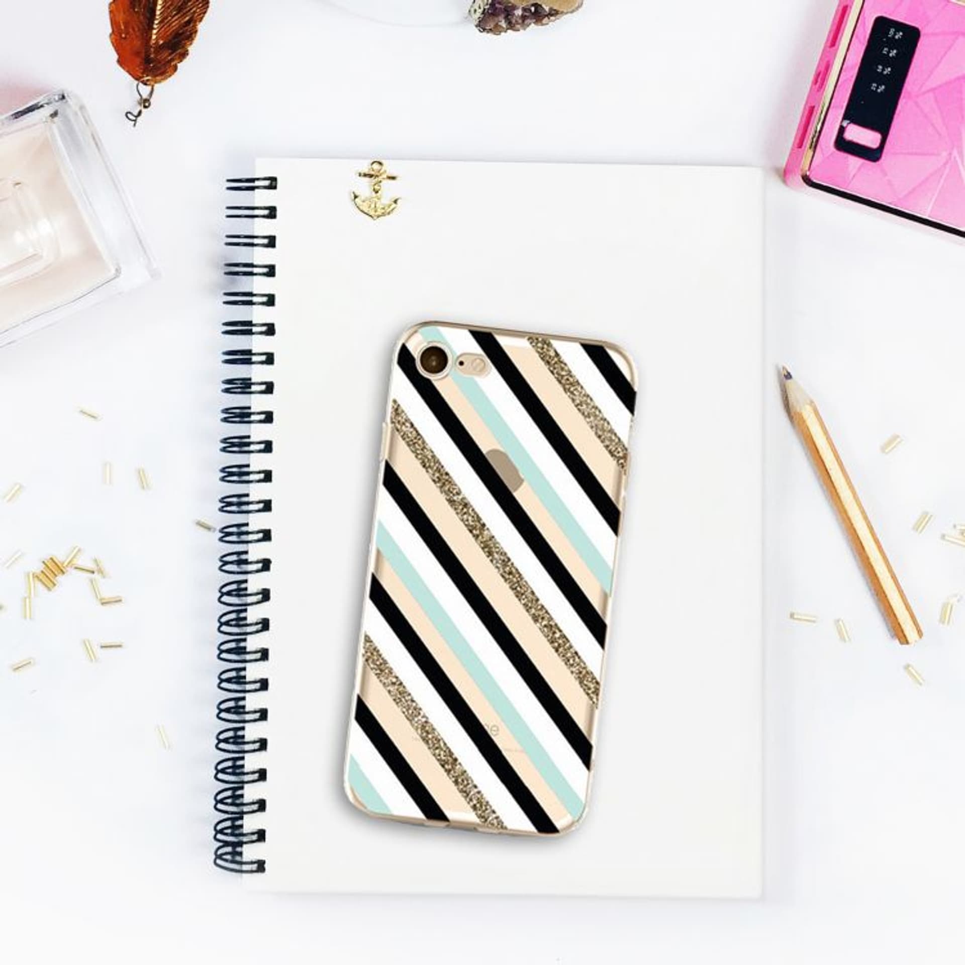 

ETUI NA TELEFON IPHONE 5/5S - BLACK MINT GLITTER ETUI16WZ11