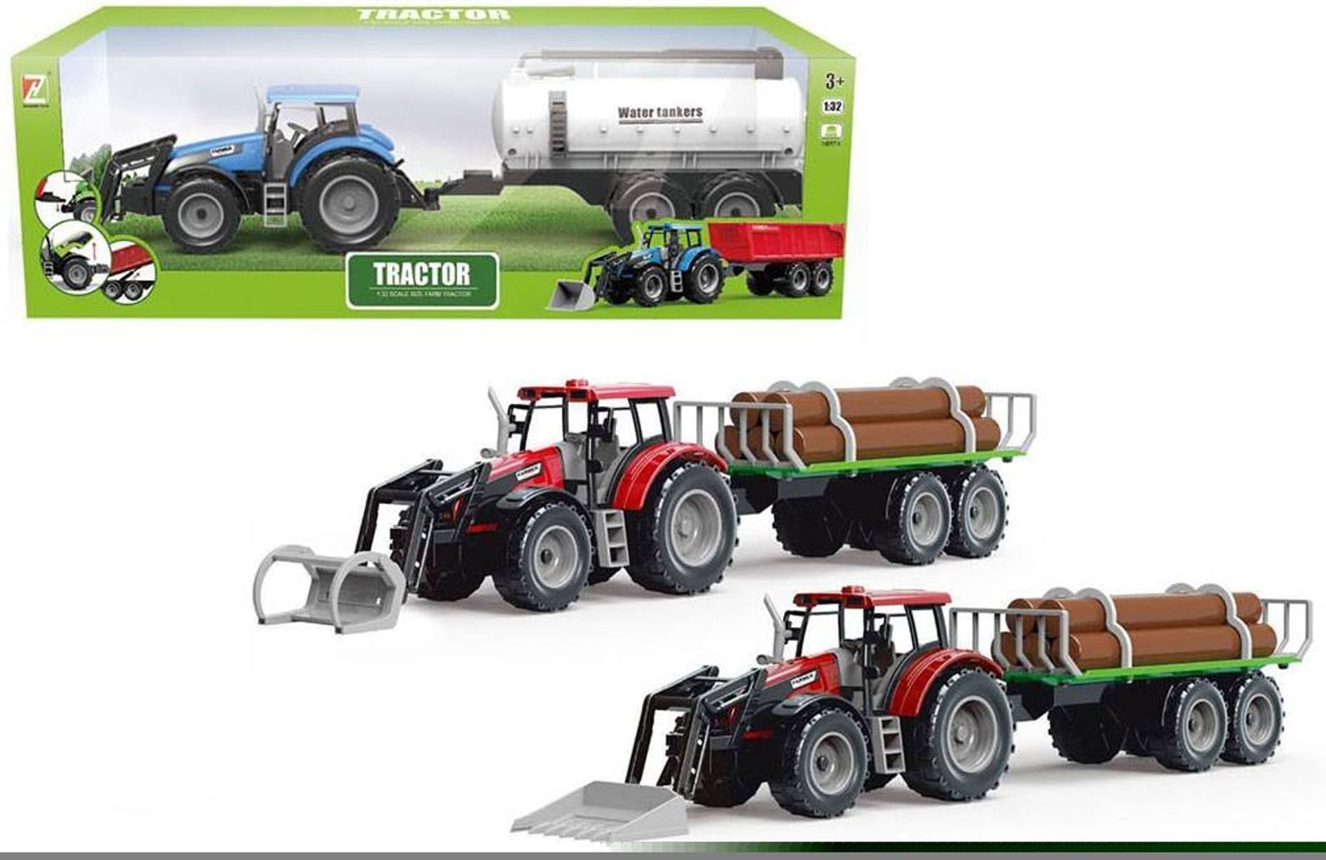 

TRAKTOR Z PRZYCZEPĄ Z DREWNEM