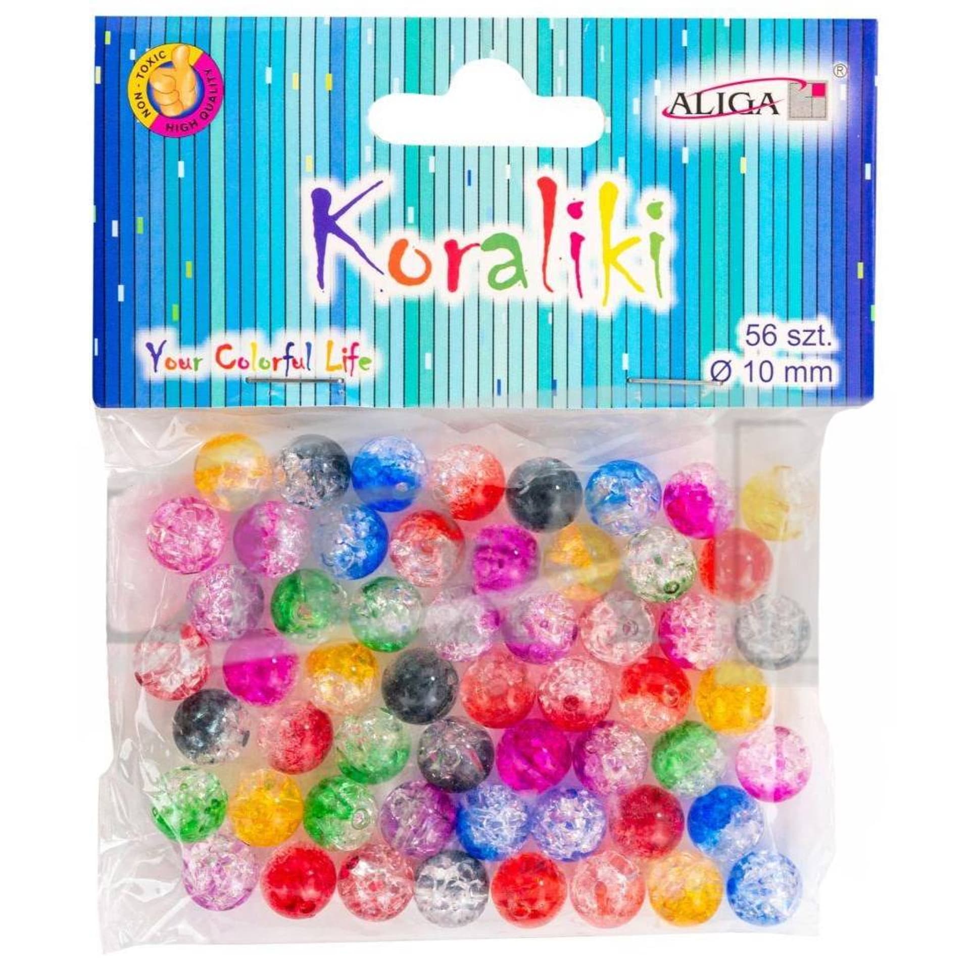 

KORALIKI PLASTKOWE KOLOROWE 56 SZTUK