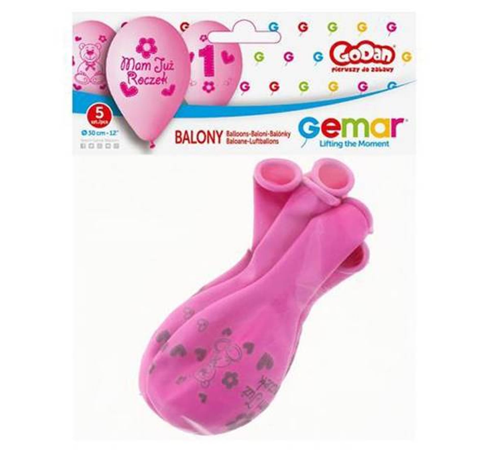 

BALON MOJE 1 URODZINY RÓŻOWY 12 5 sztuk