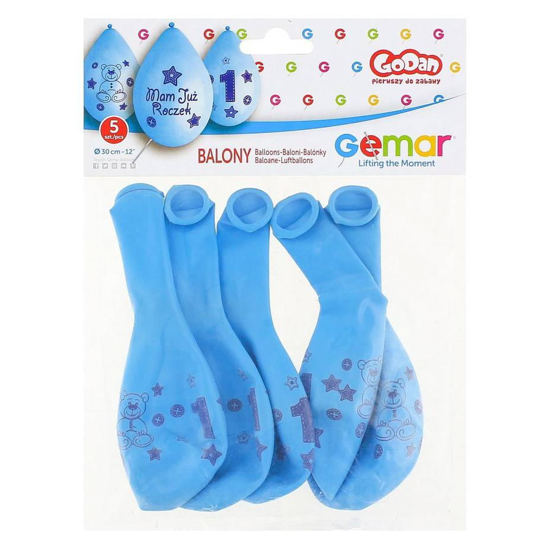 

BALON MOJE 1 URODZINY NIEBIESKI 12 5 szt