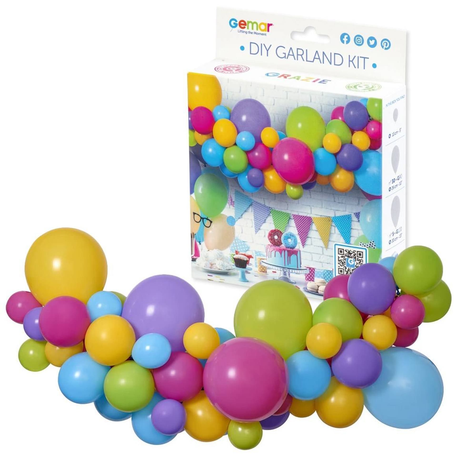 

GIRLANDA BALONOWA KOLOROWA 65 SZTUK