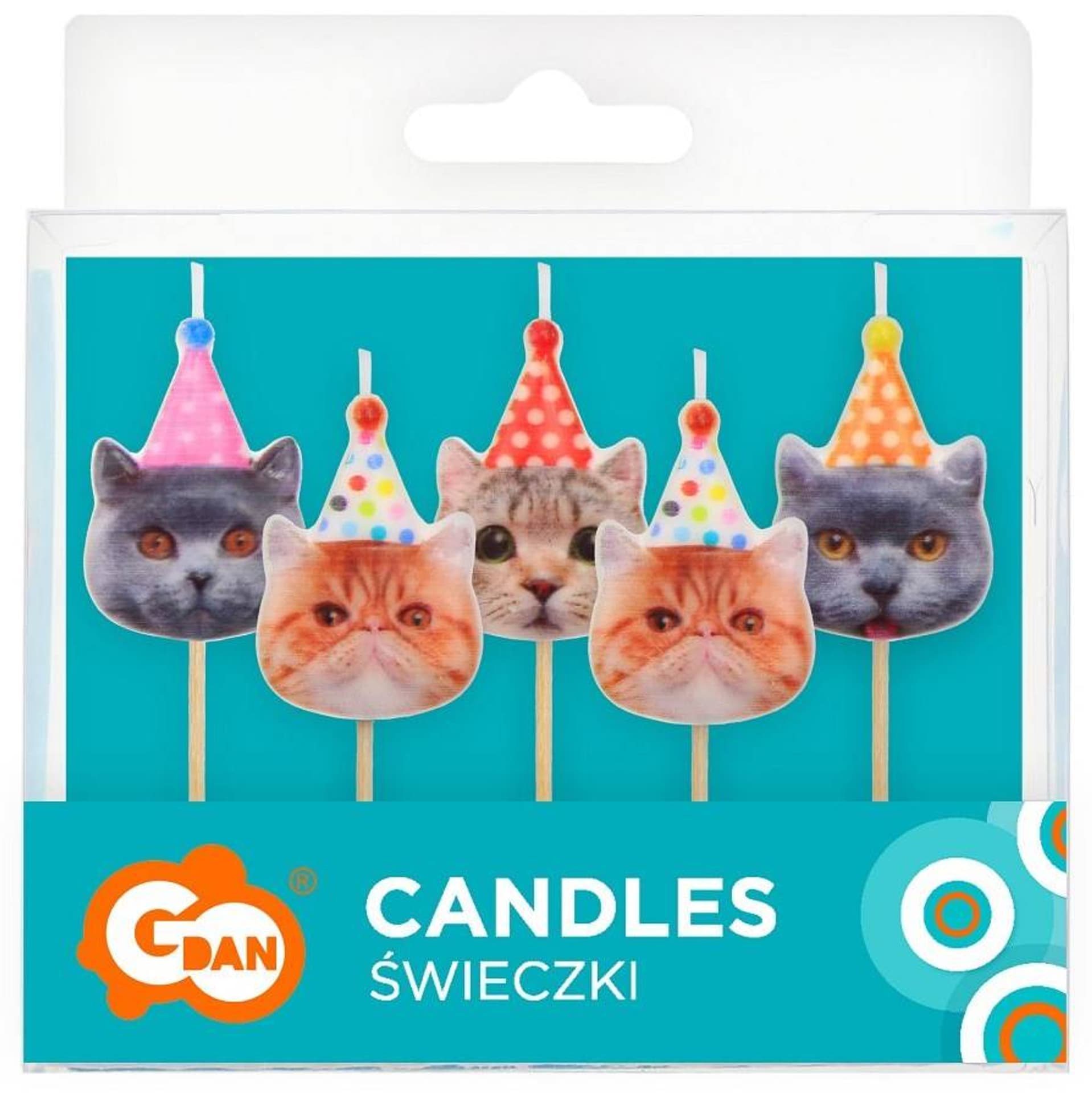 

ŚWIECZKI PIKERY KOTY W CZAPKACH 5 SZTUK