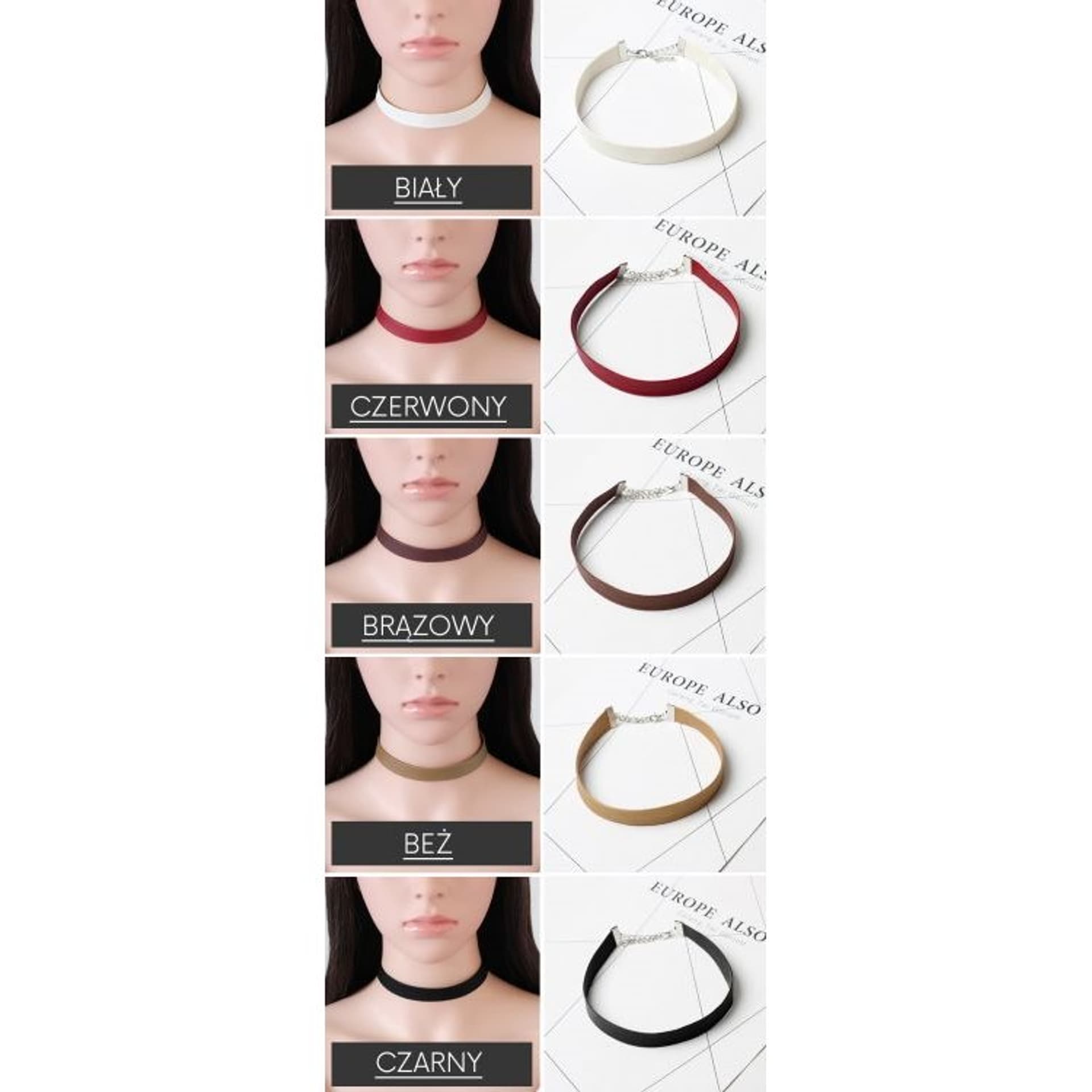 

NASZYJNIK CHOKER SKÓRZANY - BEZ N480BEZ