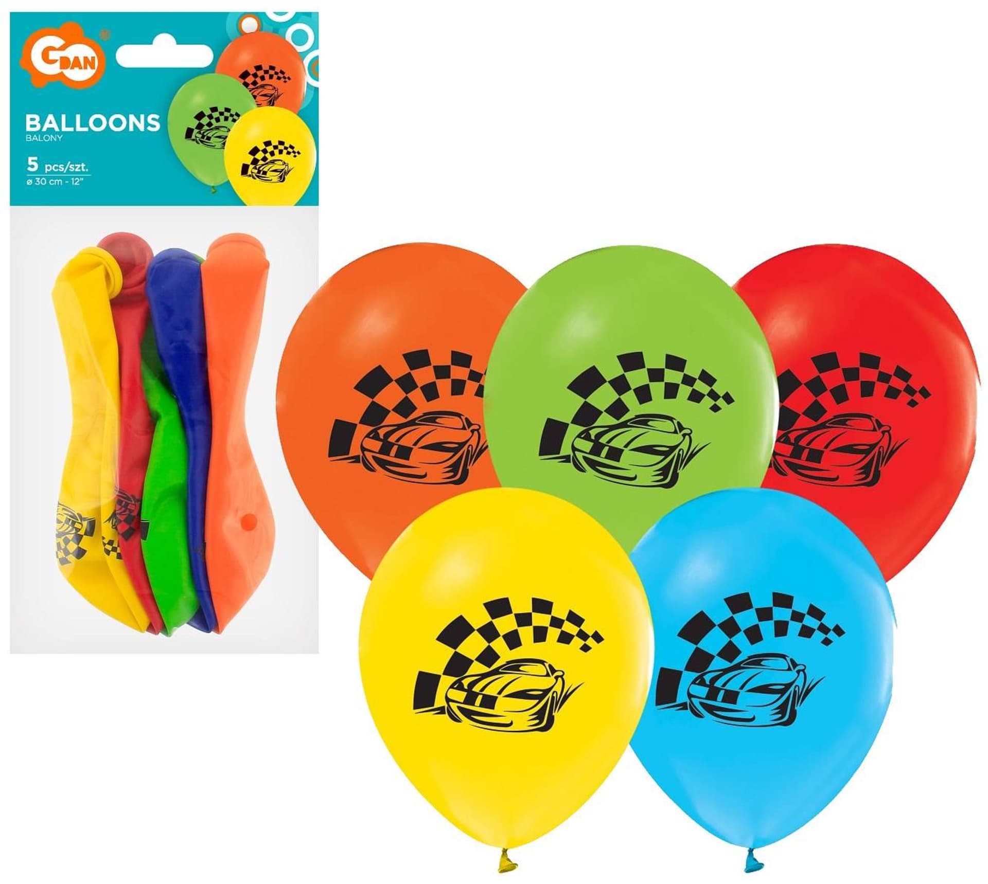 

BALONY SAMOCHODY WYŚCIGOWE 12 5 SZTUK