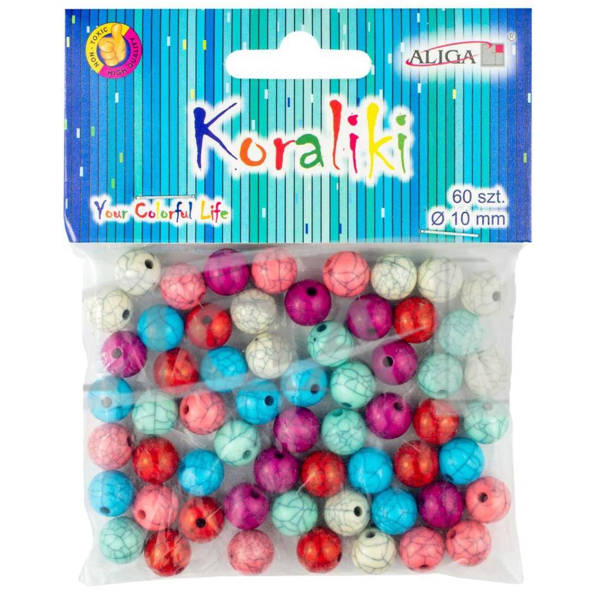 

Koraliki plastikowe 10mm, mix kol. op.60 szt. PJ-0644 ALIGA