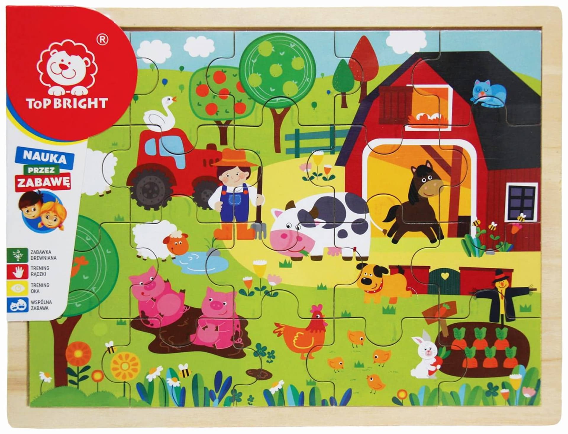 

PUZZLE DREWNIANE FARMA 24 ELEMENTY