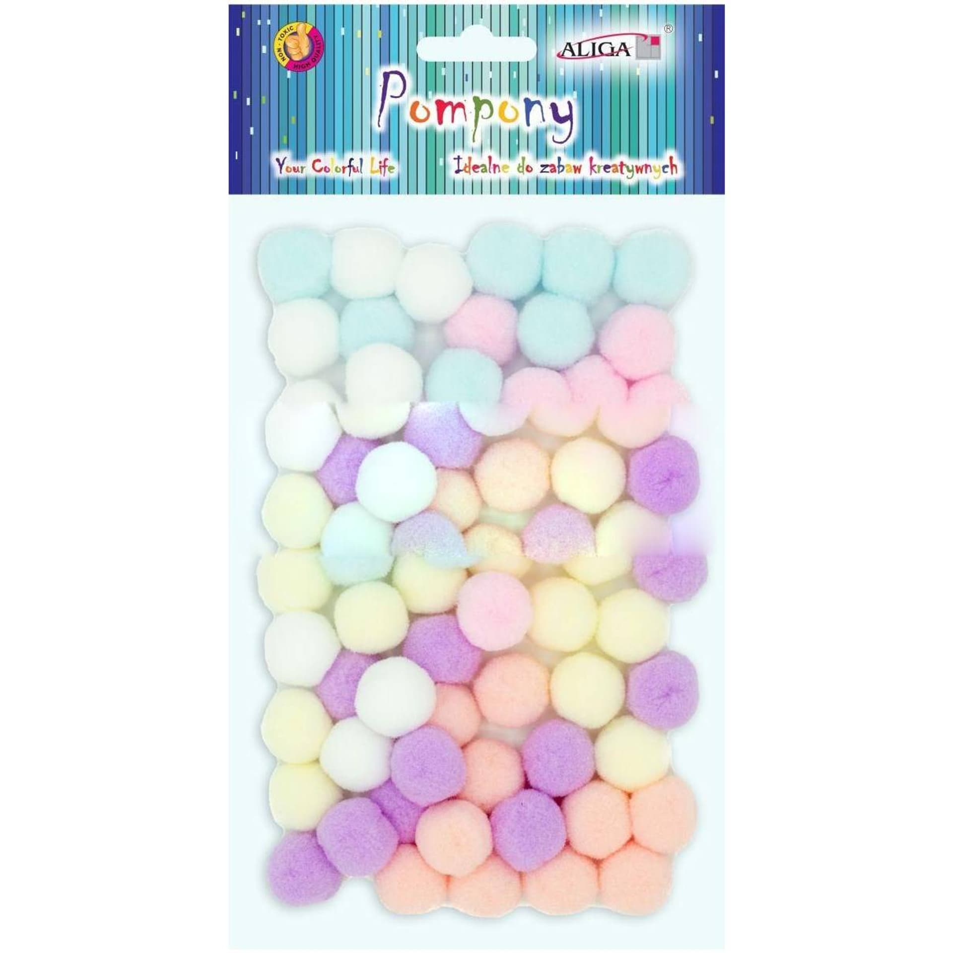 

Pompony pastelowe mix 2cm (60 szt.) POM-207 ALIGA, 60 szt.) pom-207 alig