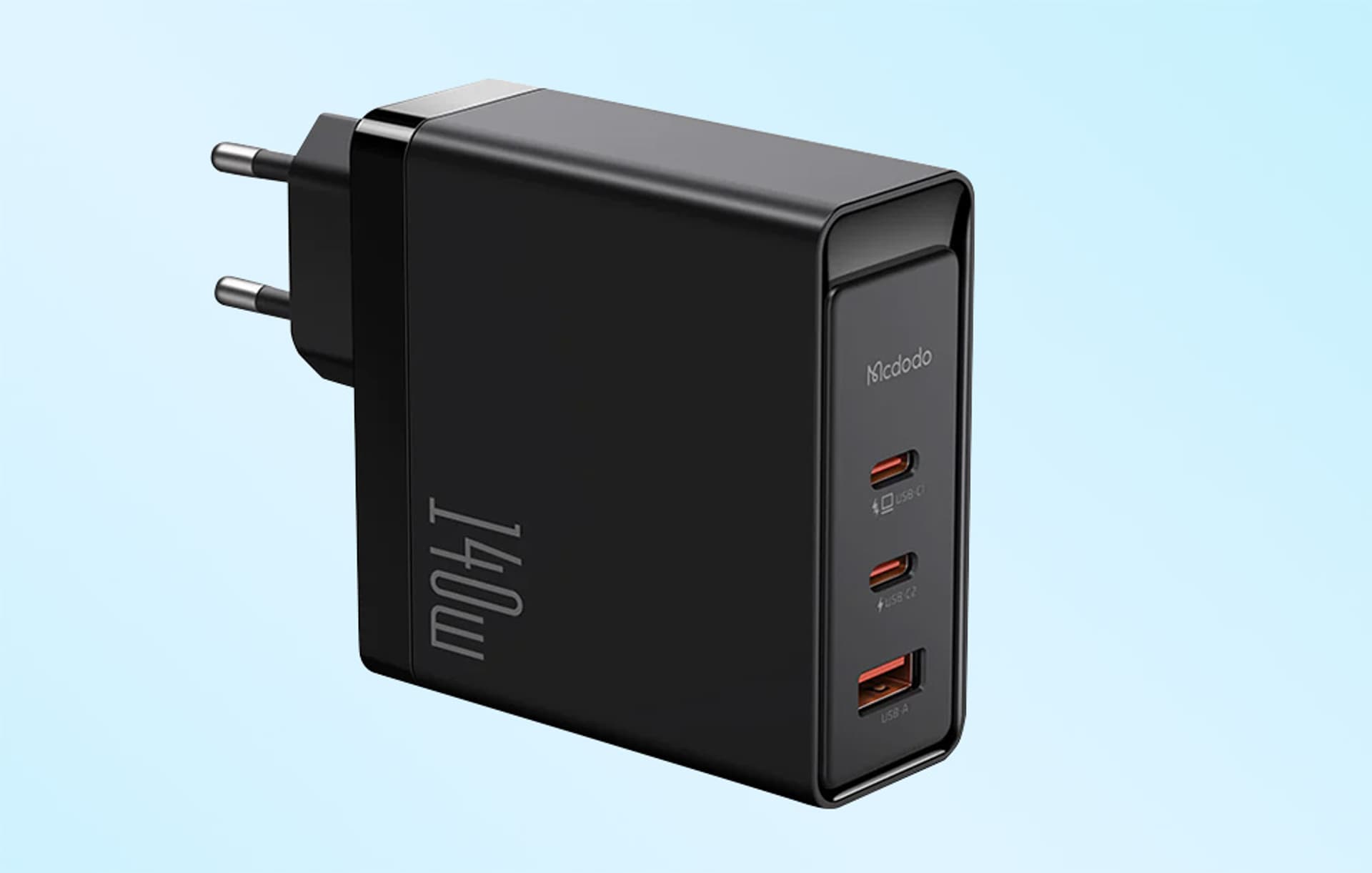 

Ładowarka sieciowa GaN 140W Mcdodo CH-2913 2x USB-C, USB-A (czarna)