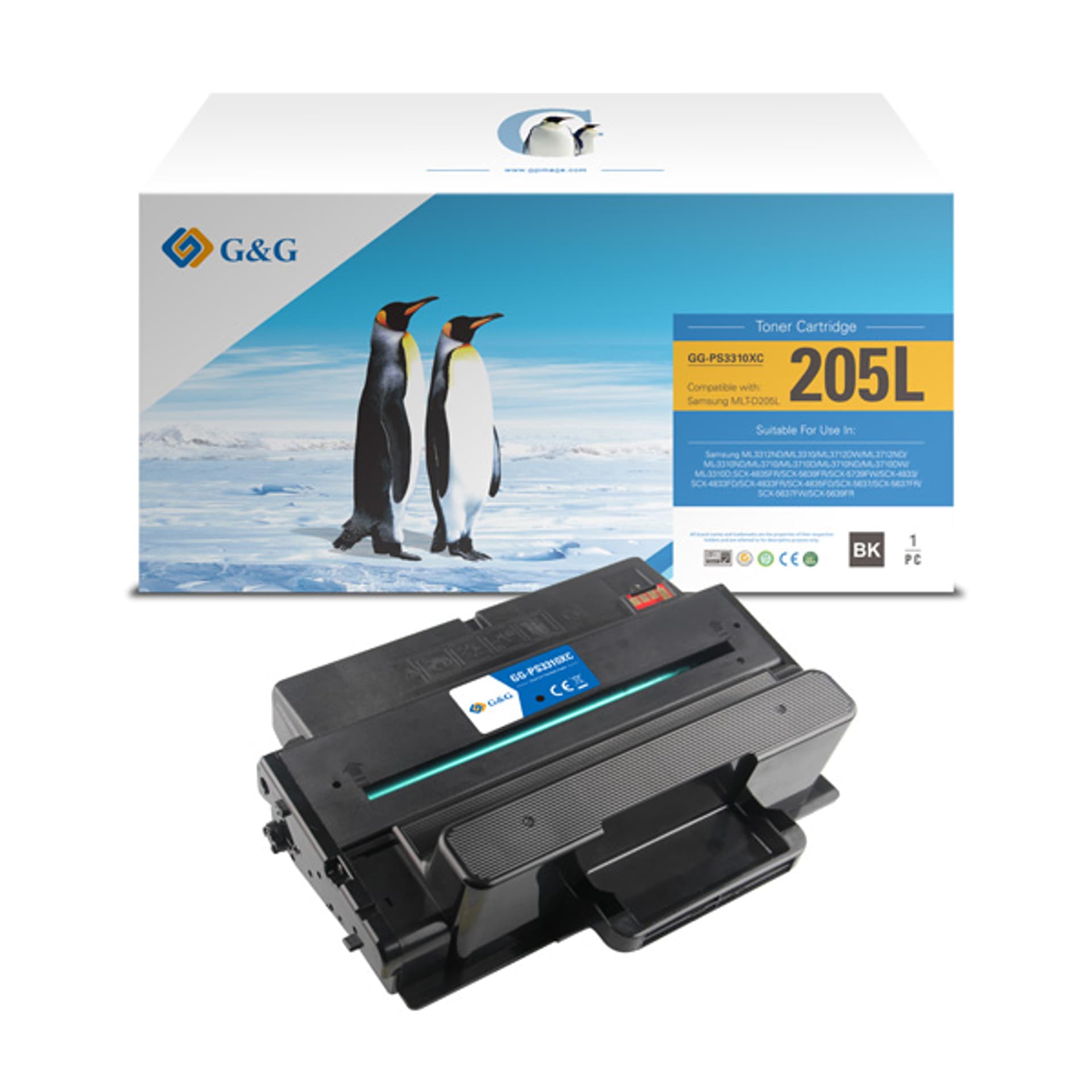 

G&G kompatybilny toner z MLT-D205, NT-PS3310XC(D205L), black, 5000s, Samsung ML-3312ND,ML-3310,ML3712DW, ML3712ND, SCX4835FR .., N